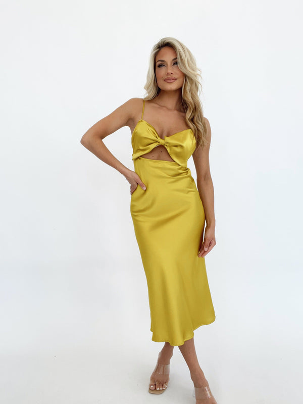DD6528FO bow cutout midi dress Fore Collection