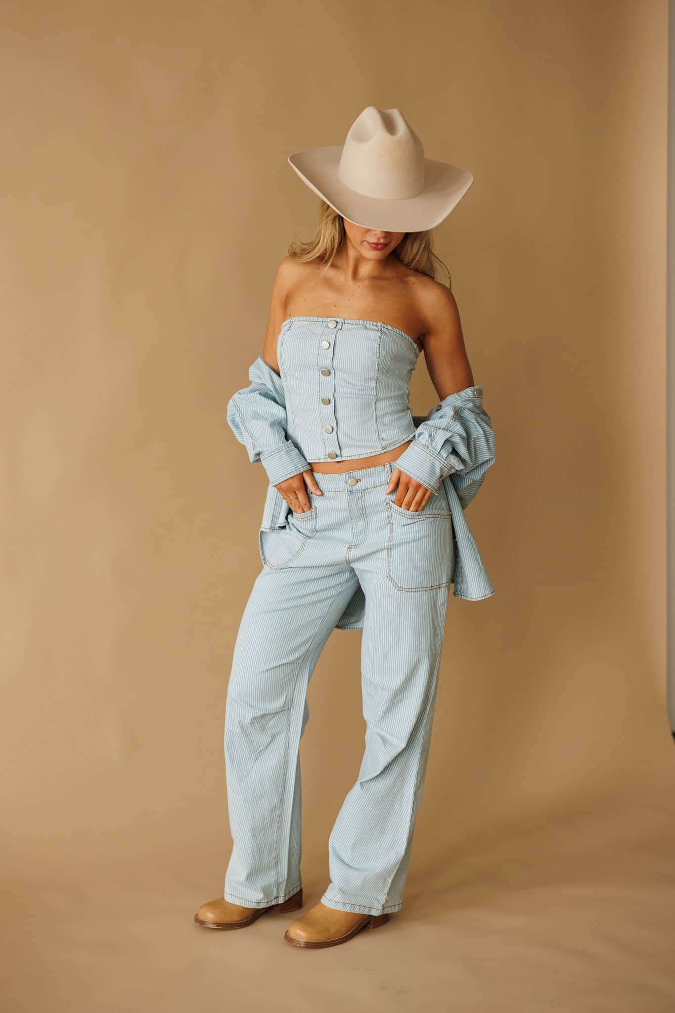 Denim Direction Bustier Top