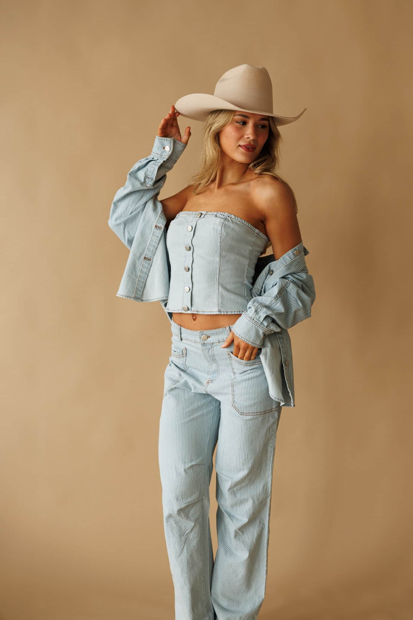 Denim Direction Bustier Top
