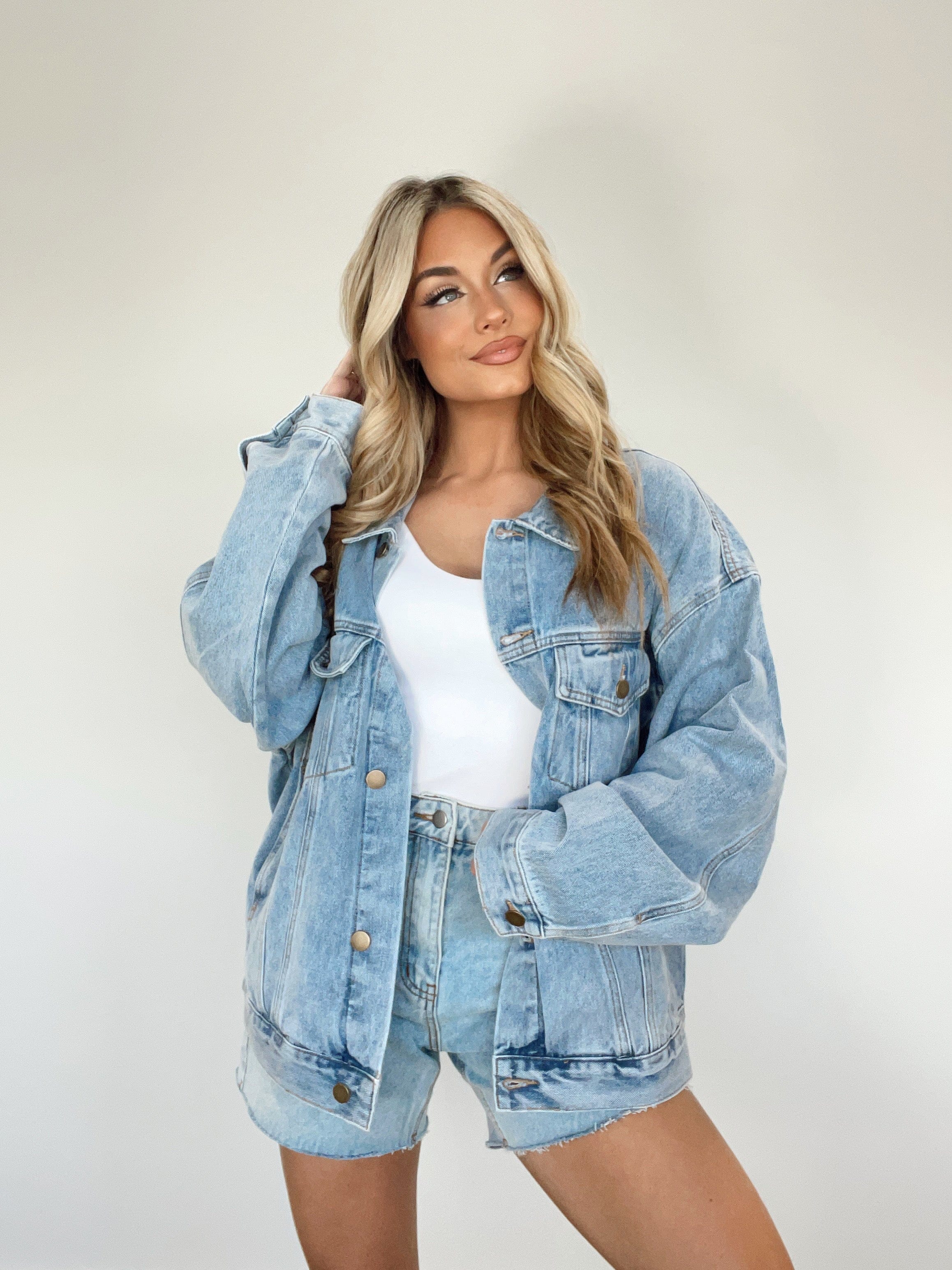 Denim Oversized Claudia Jacket Mono B