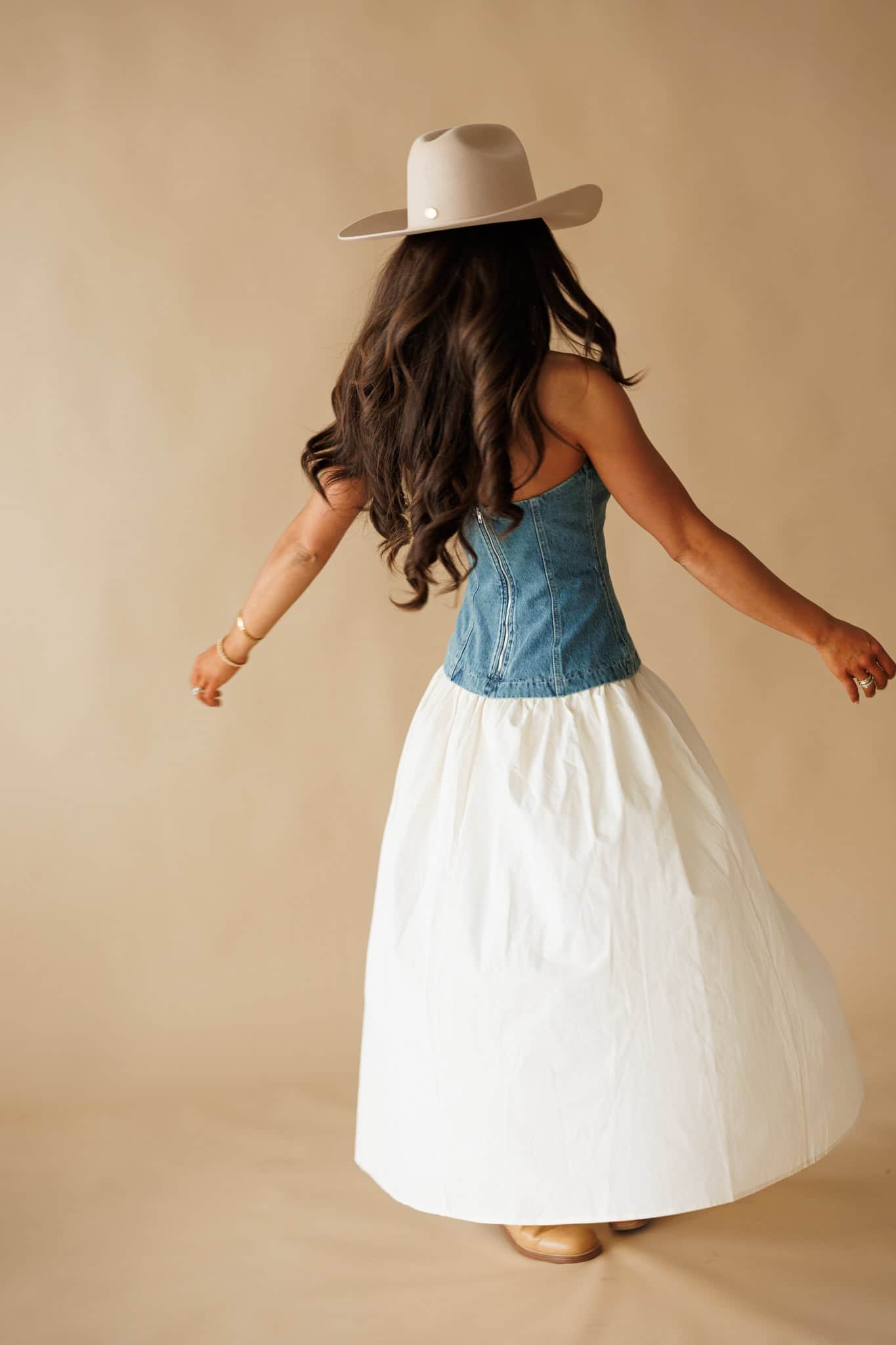 Barefoot In Denim Dress
