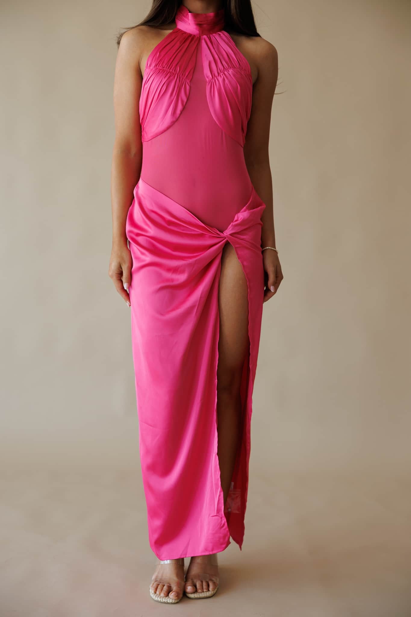 Pink Paradise Mesh Maxi Dres