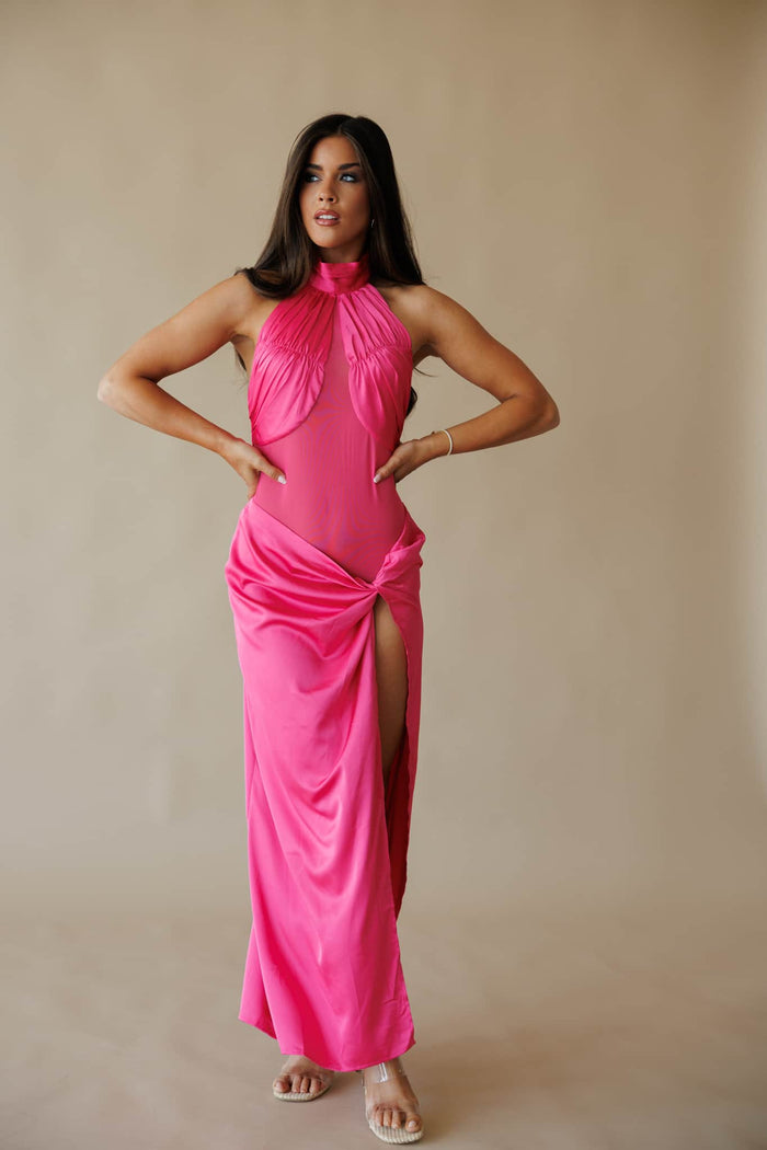 Pink Paradise Mesh Maxi Dres