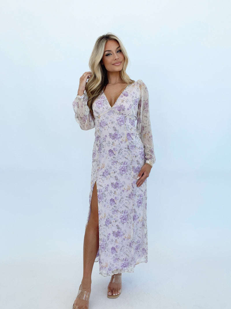 DI8194FO sheer floral maxi dress Fore Collection