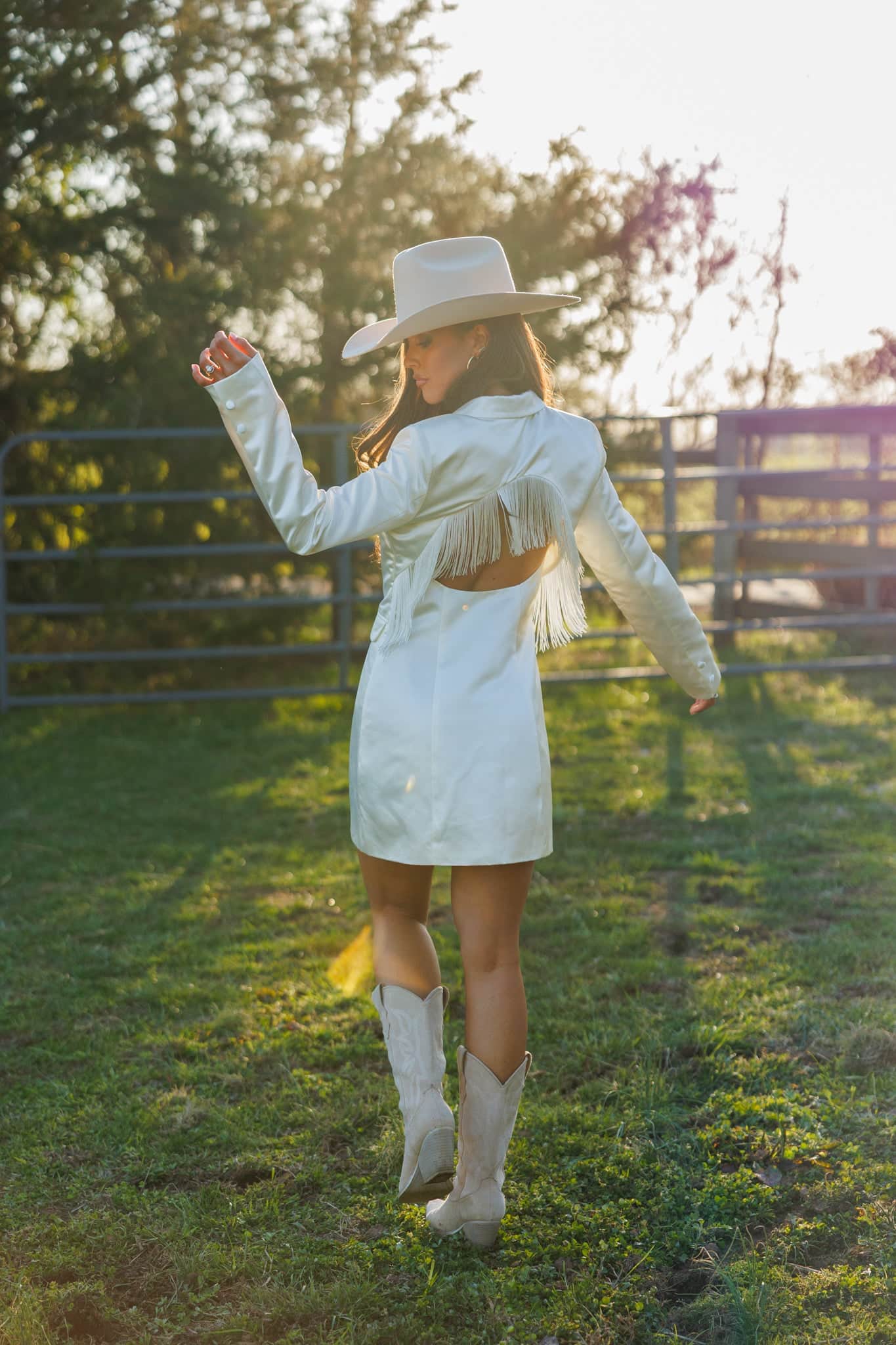 Tassel Satin Blazer Dress