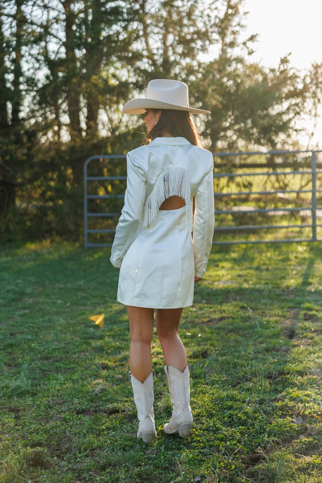 Tassel Satin Blazer Dress