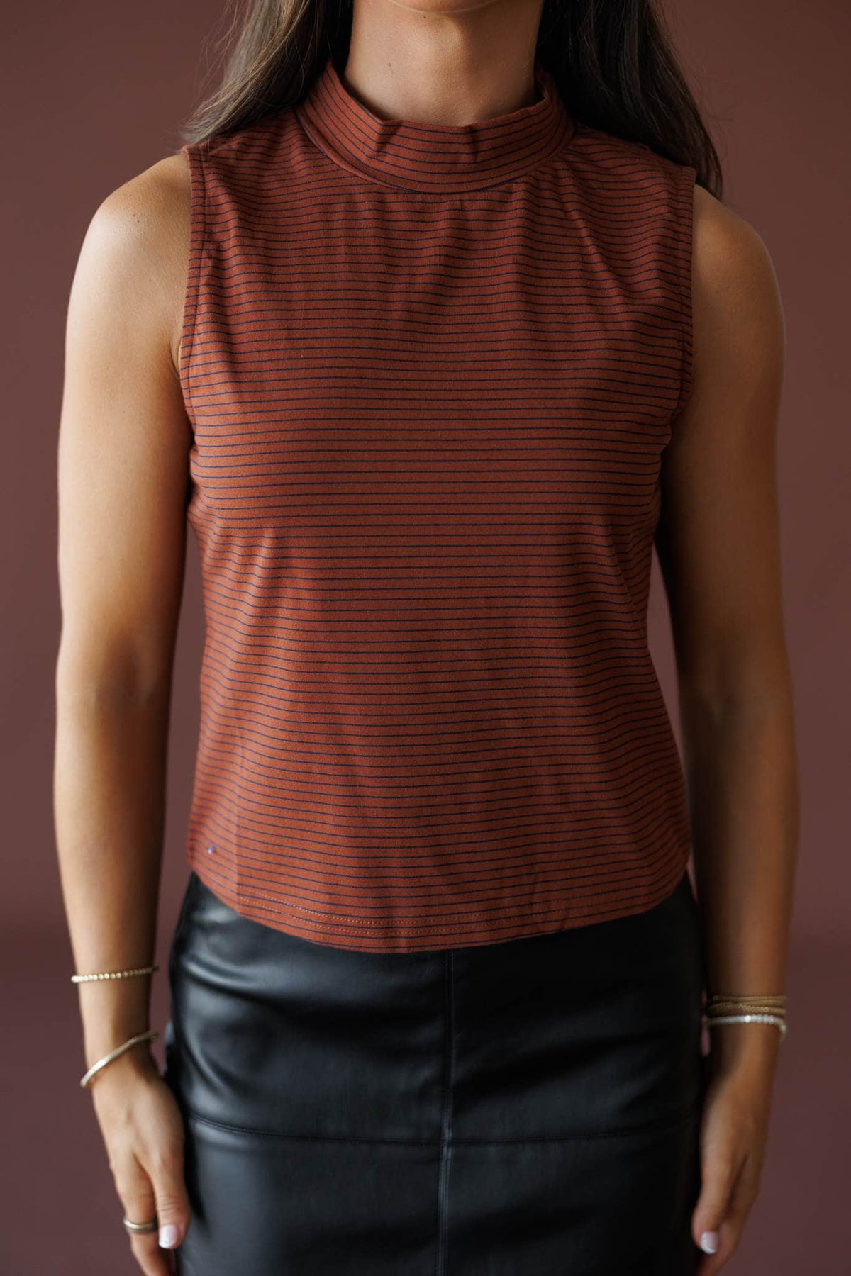 Espresso Errands Mock Neck Tank