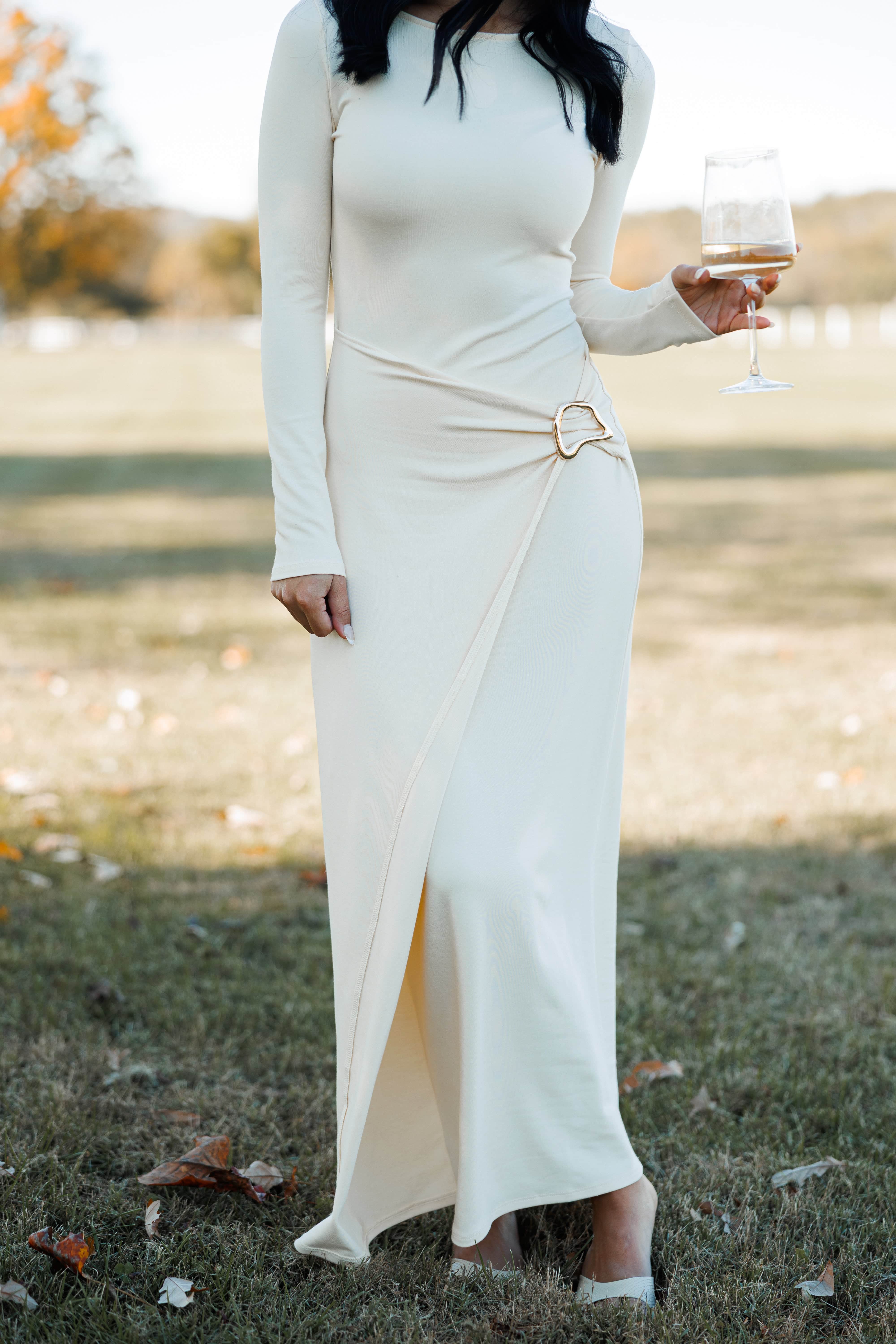 Estate Dinner Maxi Dress L Nude by Lane 201 Estate Dinner Maxi Dress L Nude by Lane 201