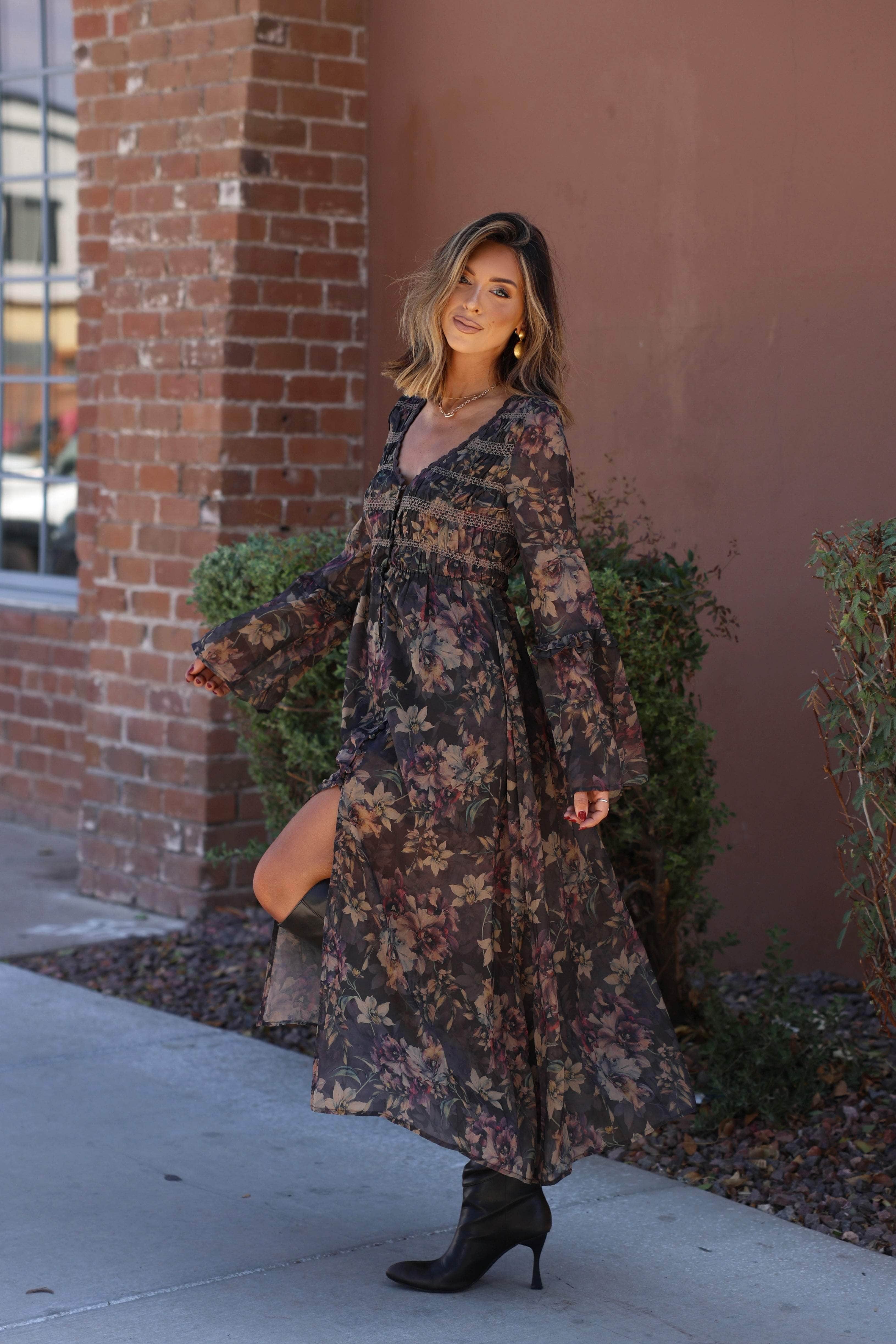 Evening Ember Floral Dress