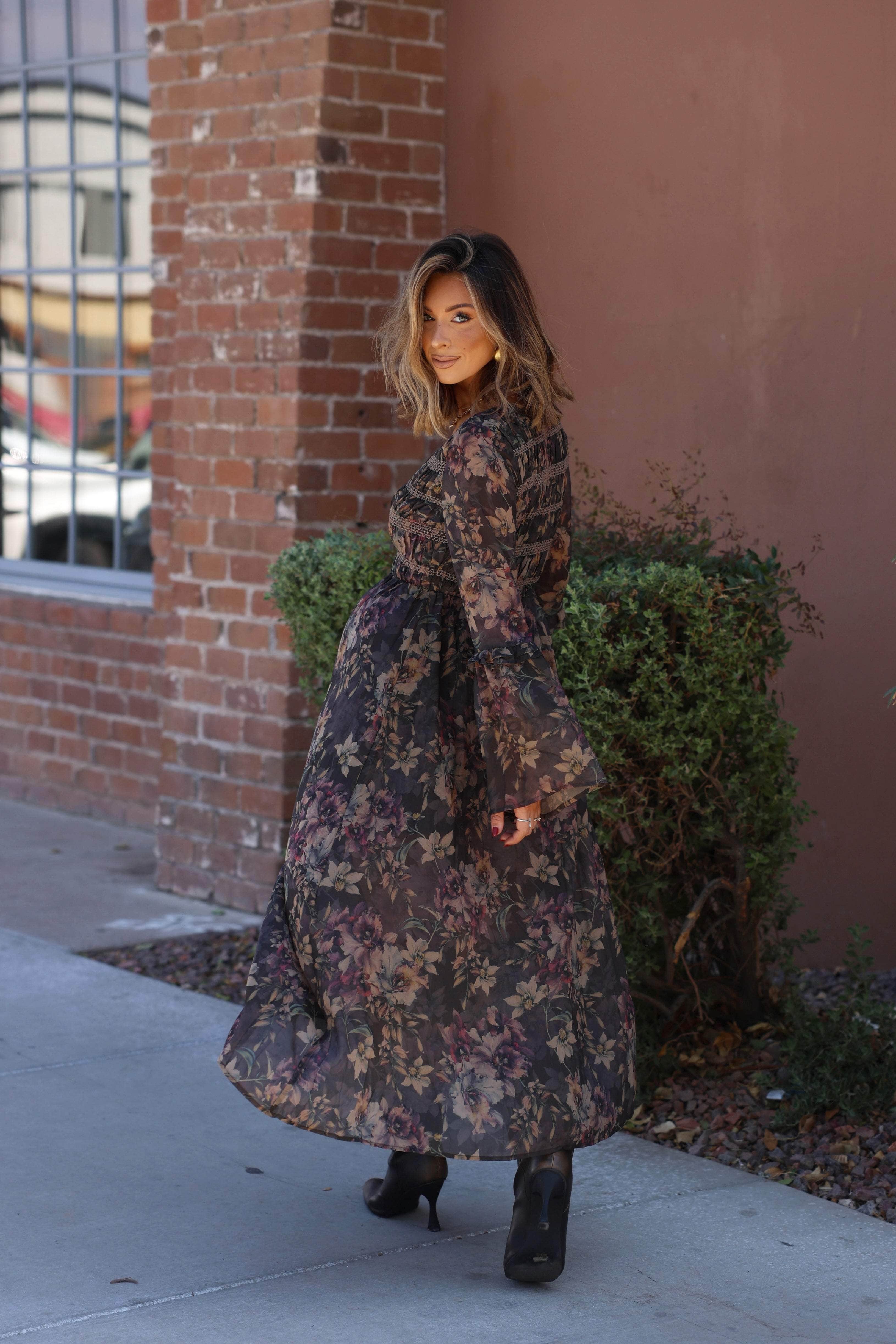 Evening Ember Floral Dress