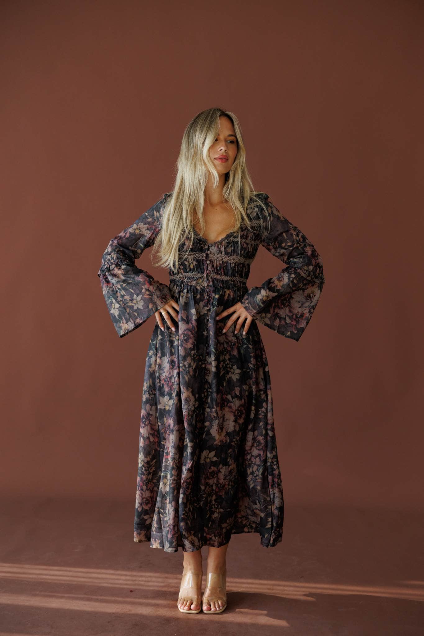 Evening Ember Floral Dress