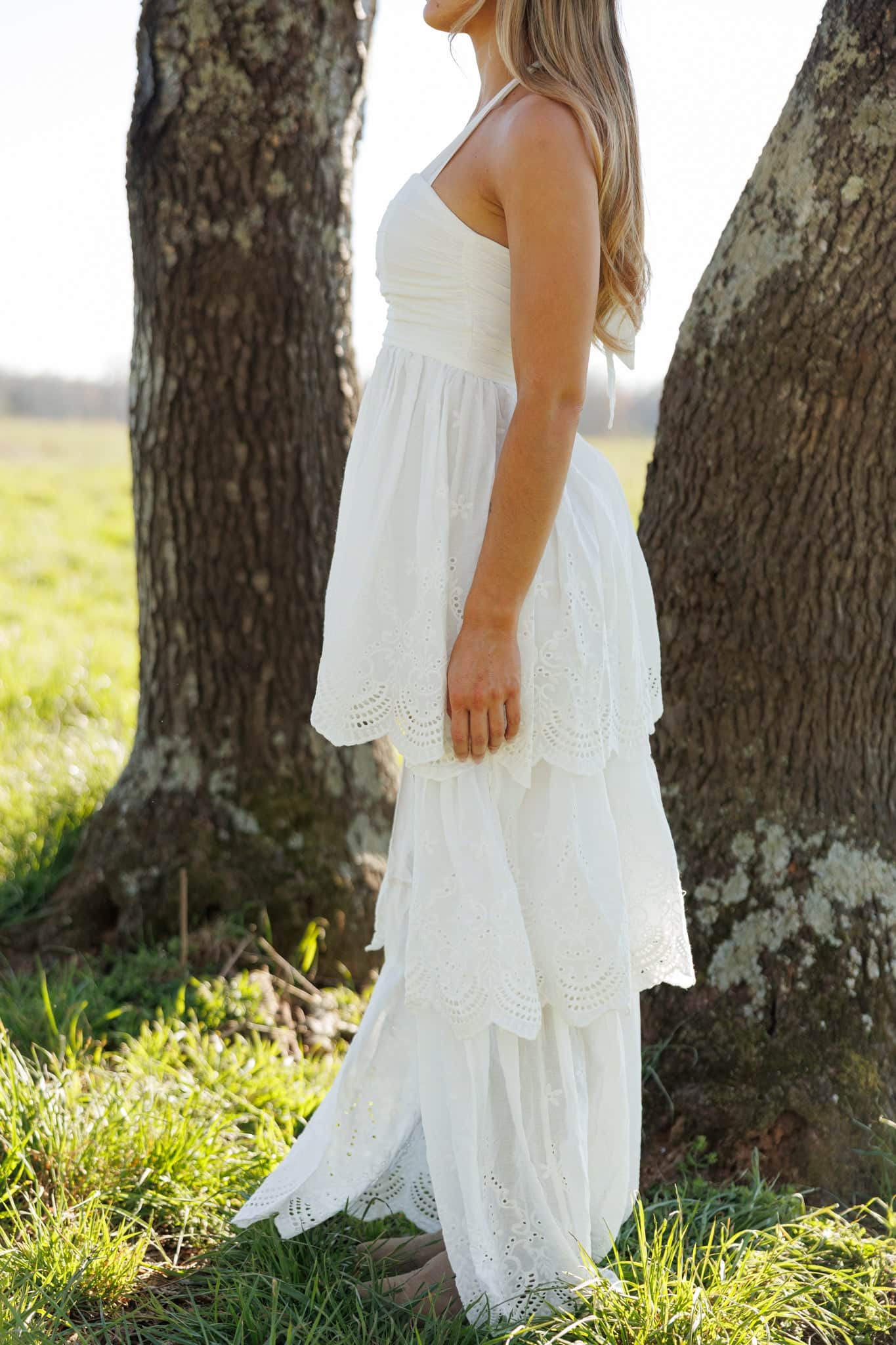 Eyelet High Low Maxi Dress Eyelet High Low Maxi Dress