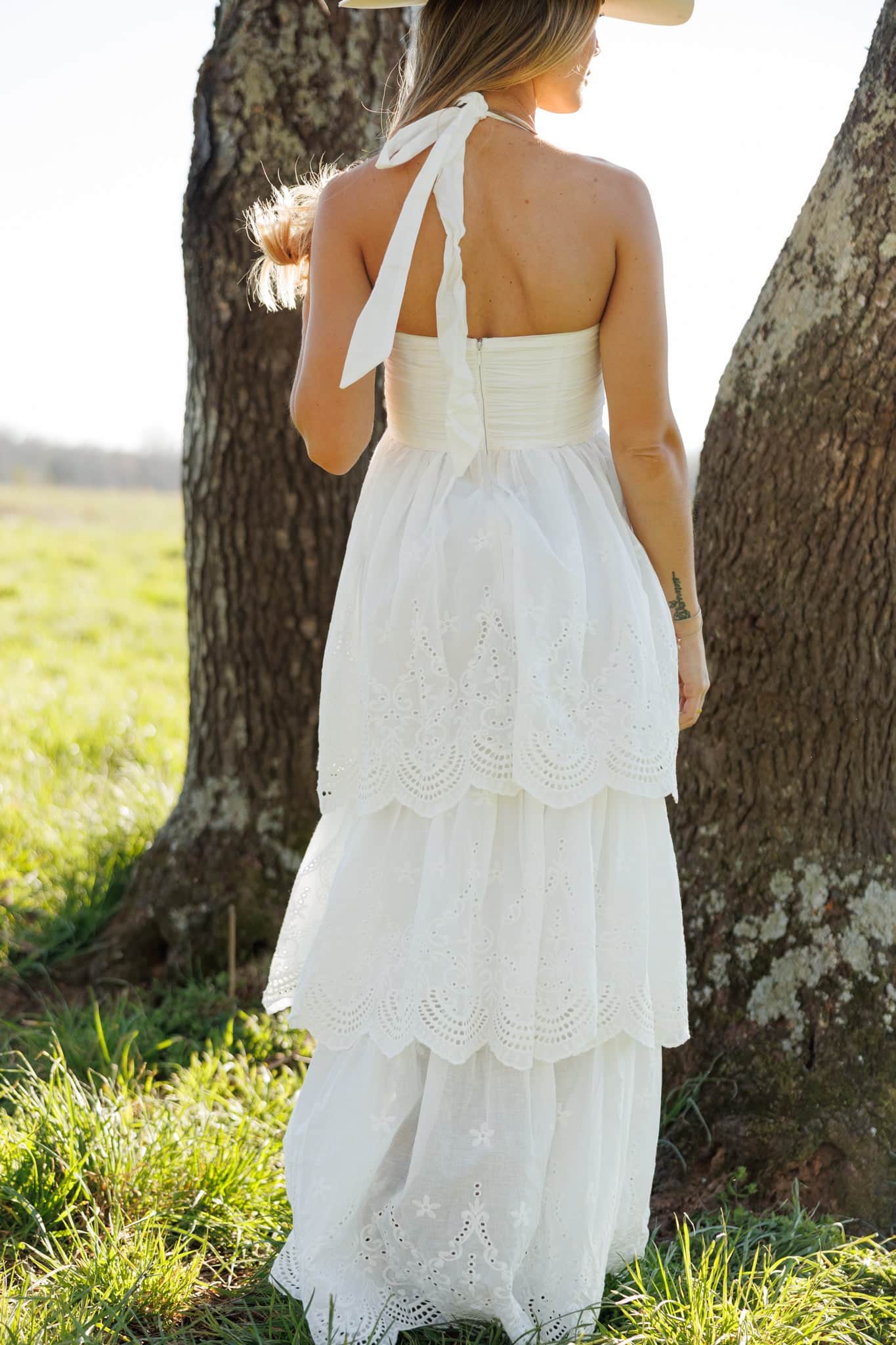 Eyelet High Low Maxi Dress Eyelet High Low Maxi Dress