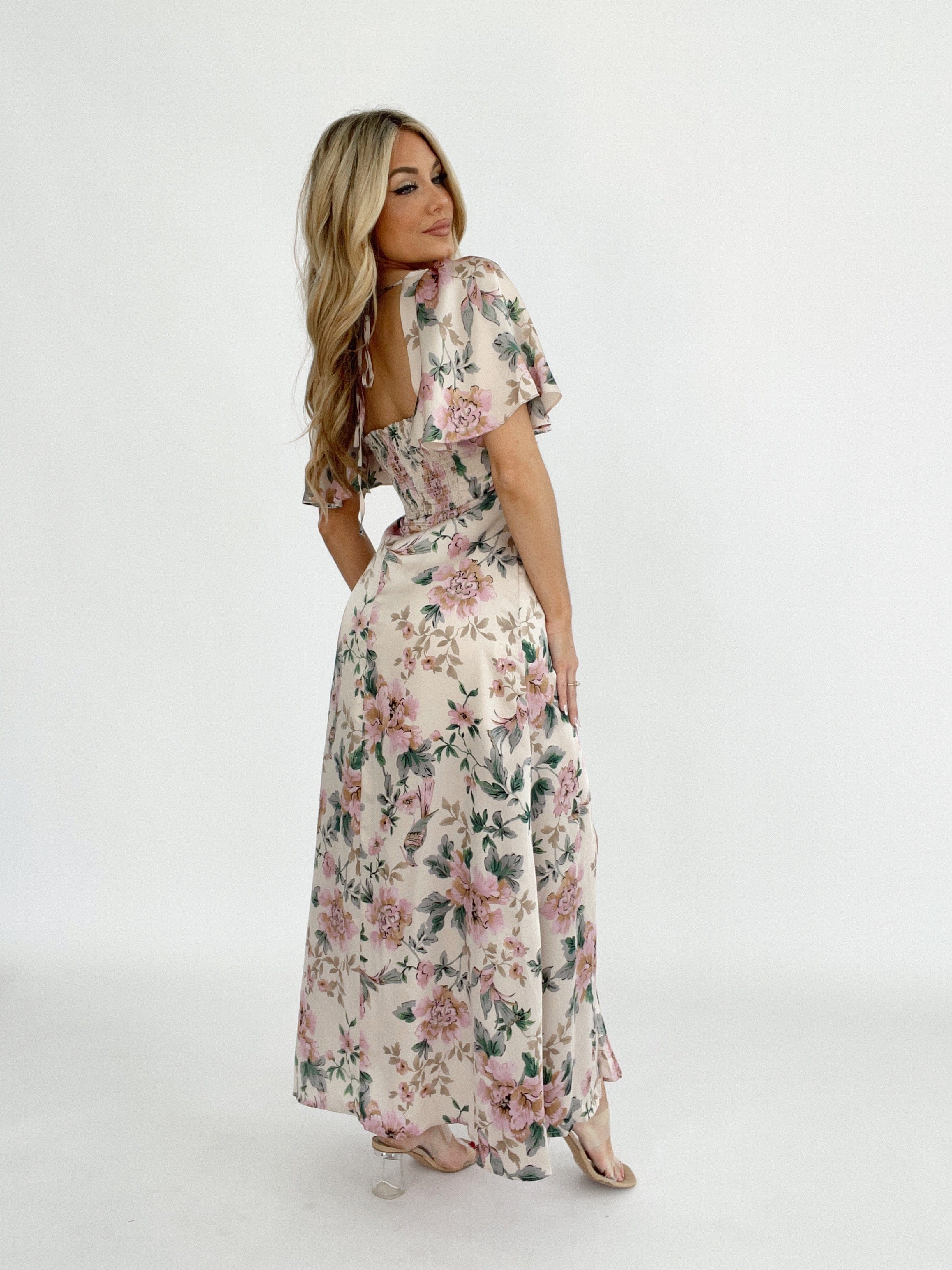 FD10975-P1076 short sleeve woven maxi dress Dress Forum