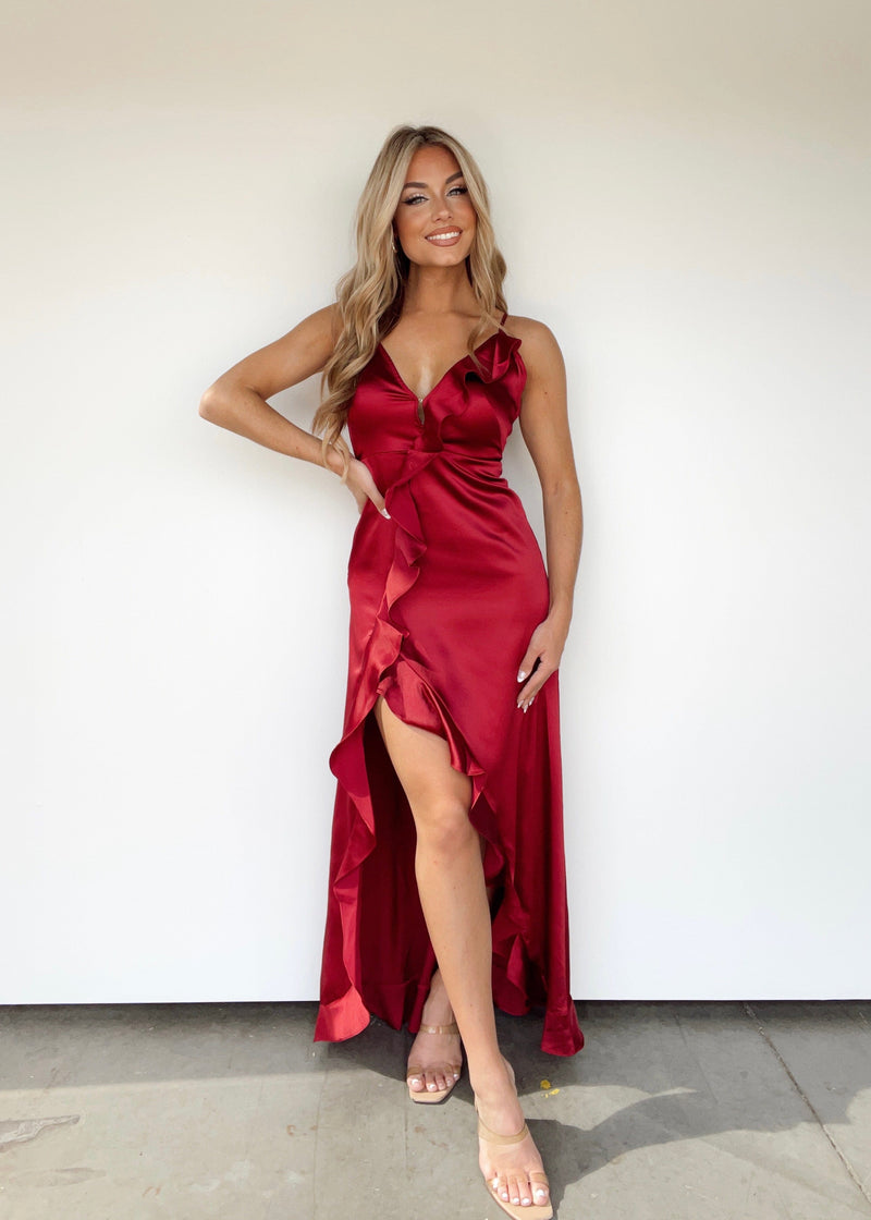 FD5179 maxi sleeveless woven satin dress Dress Forum