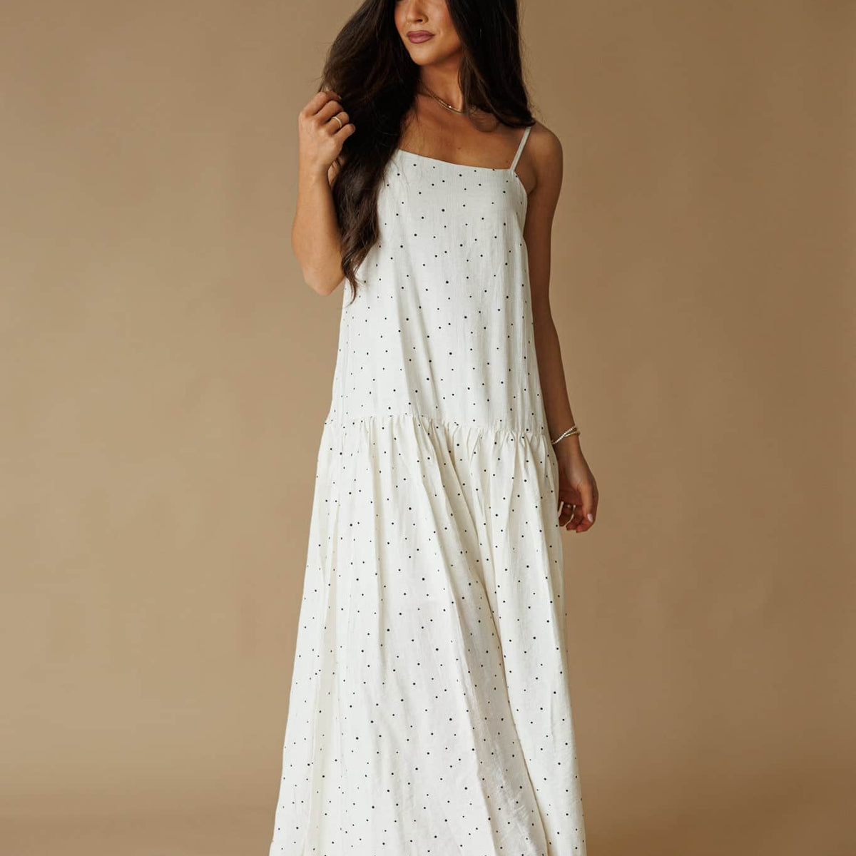 neutral maxi dresses for women Trendy, Chic Women's Clothing Boutique Promesa Women's Oatmeal Maxi Dress, Rayon-Blend Fabric, Adjustable Straps, Back Zipper, Female Lane 201