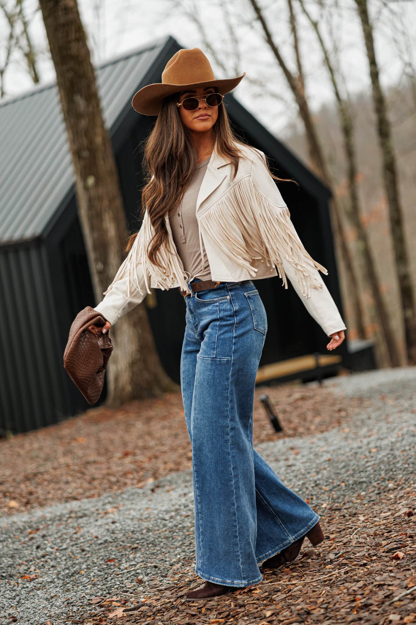 Festive Fringe Faux Suede Jacket