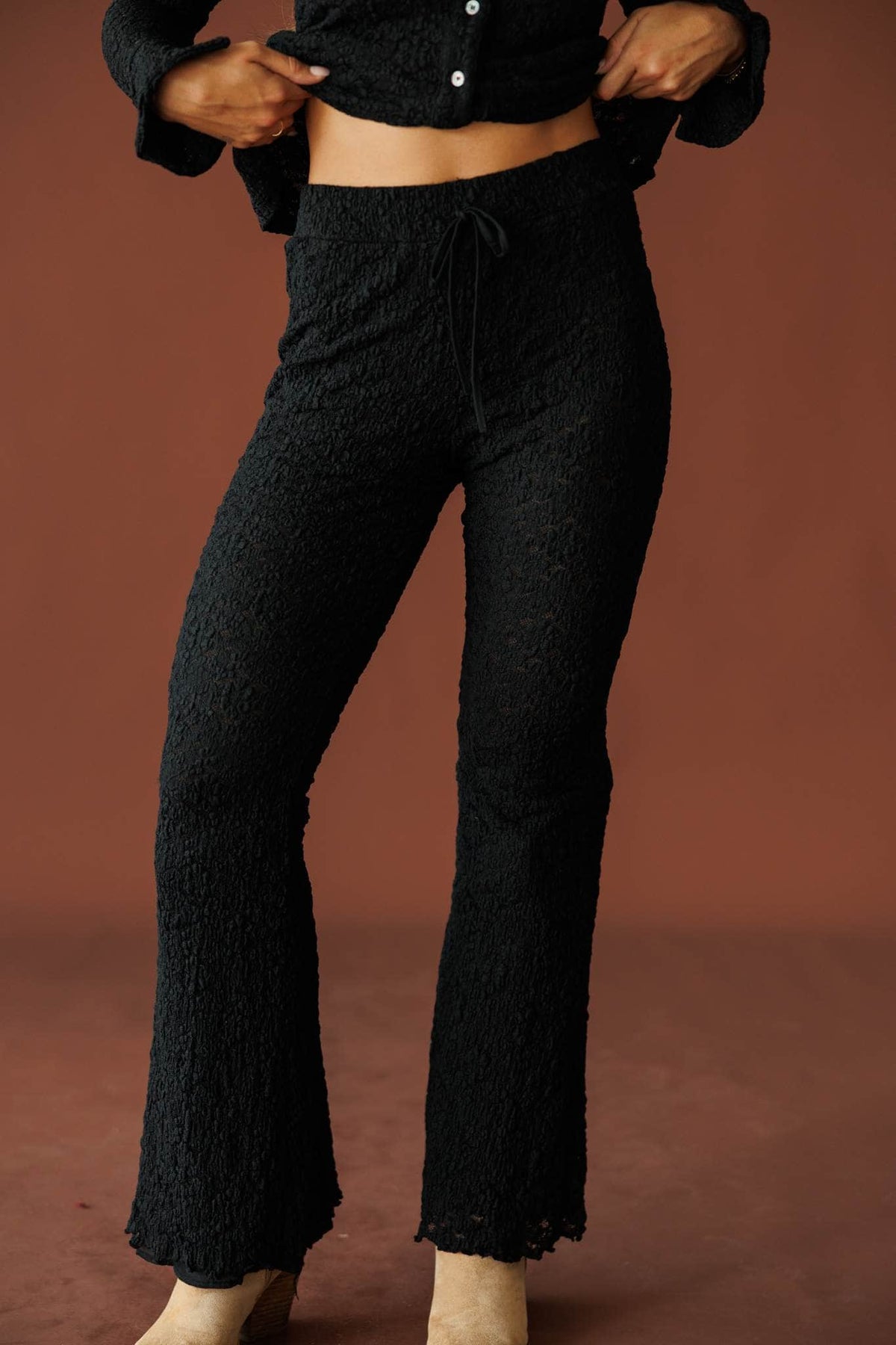 Floral Lace Flared Pants
