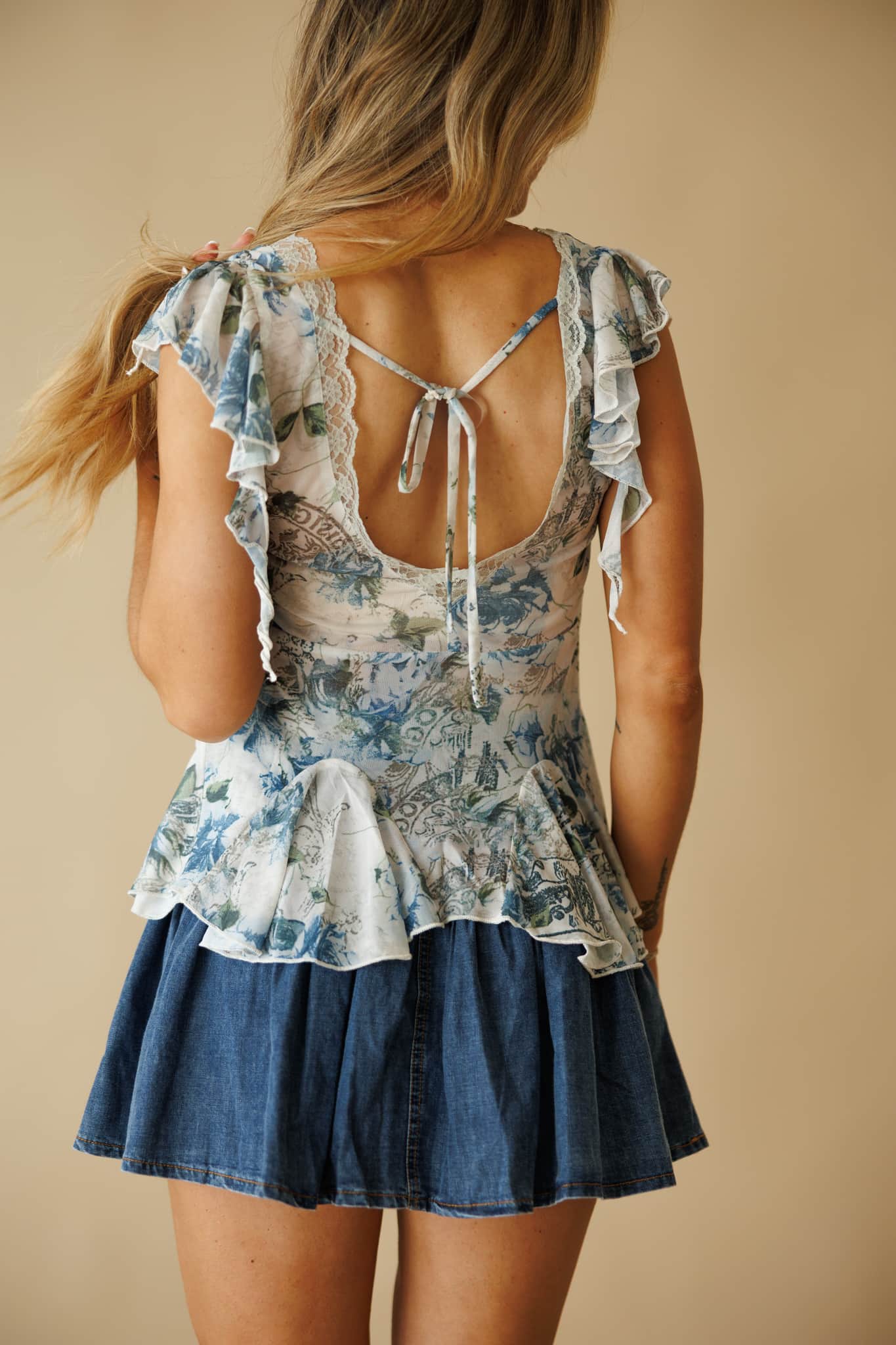Flutter Sleeve Floral Top