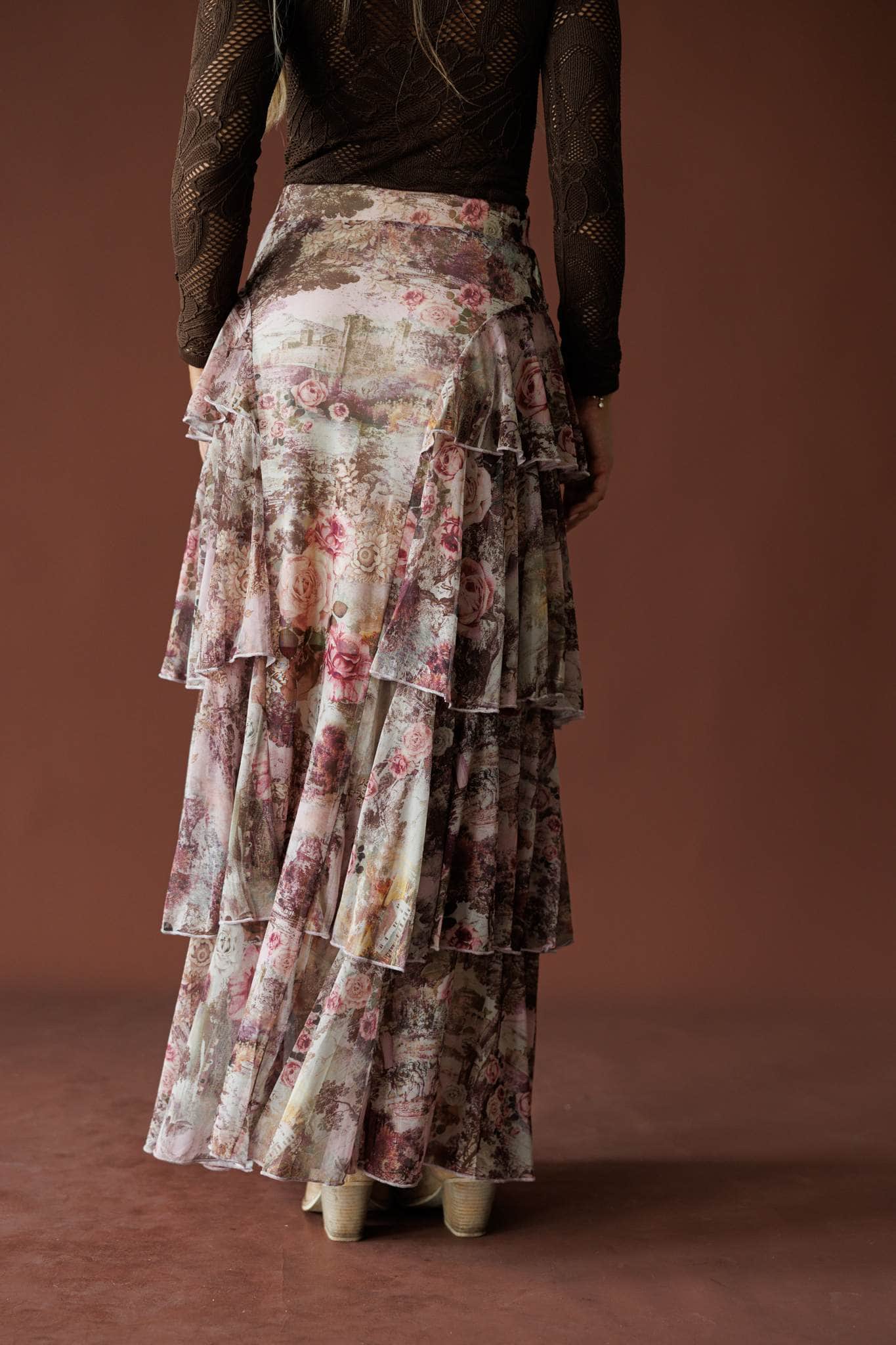 French Letter Floral Skirt