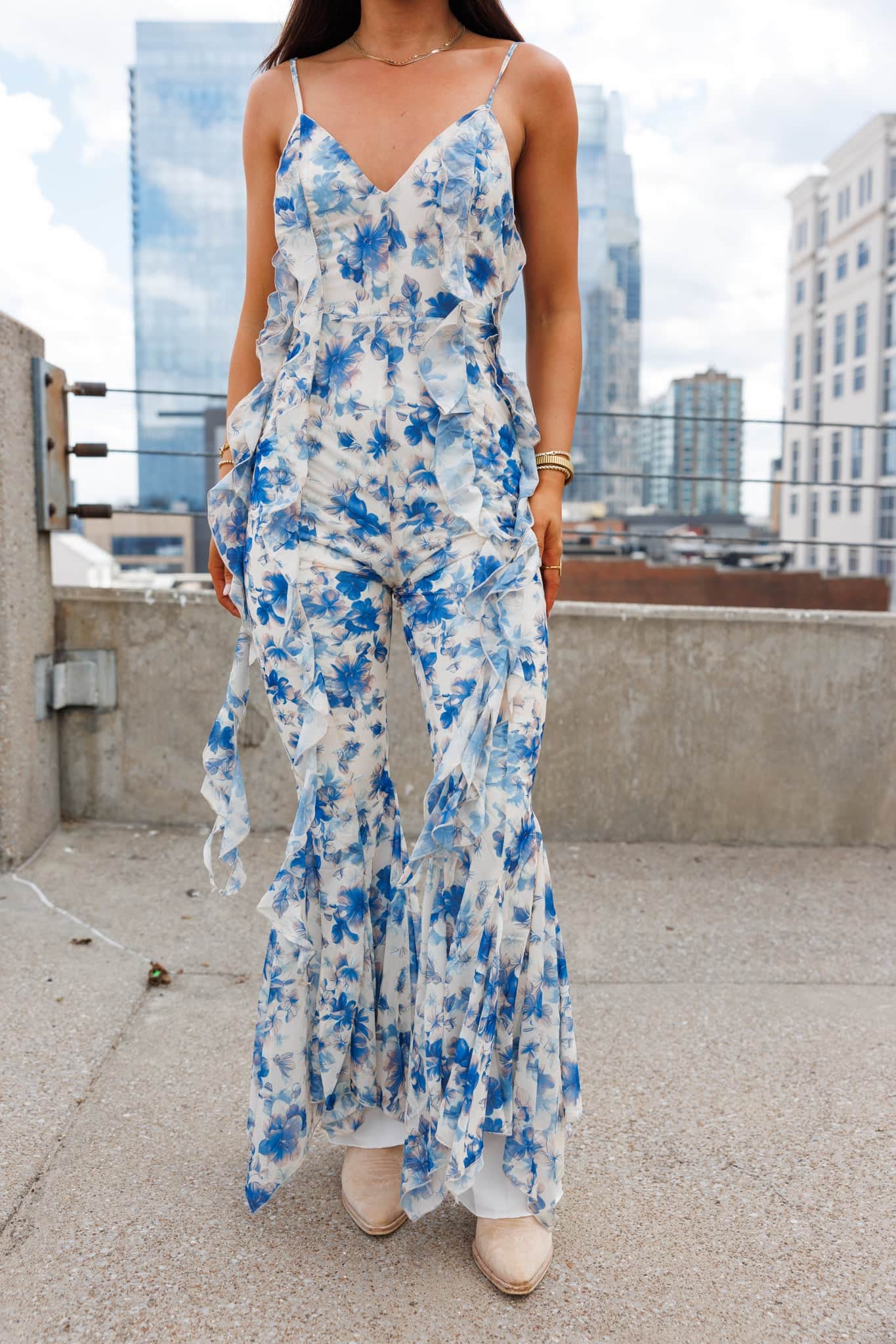Frilly Floral Jumpsuit