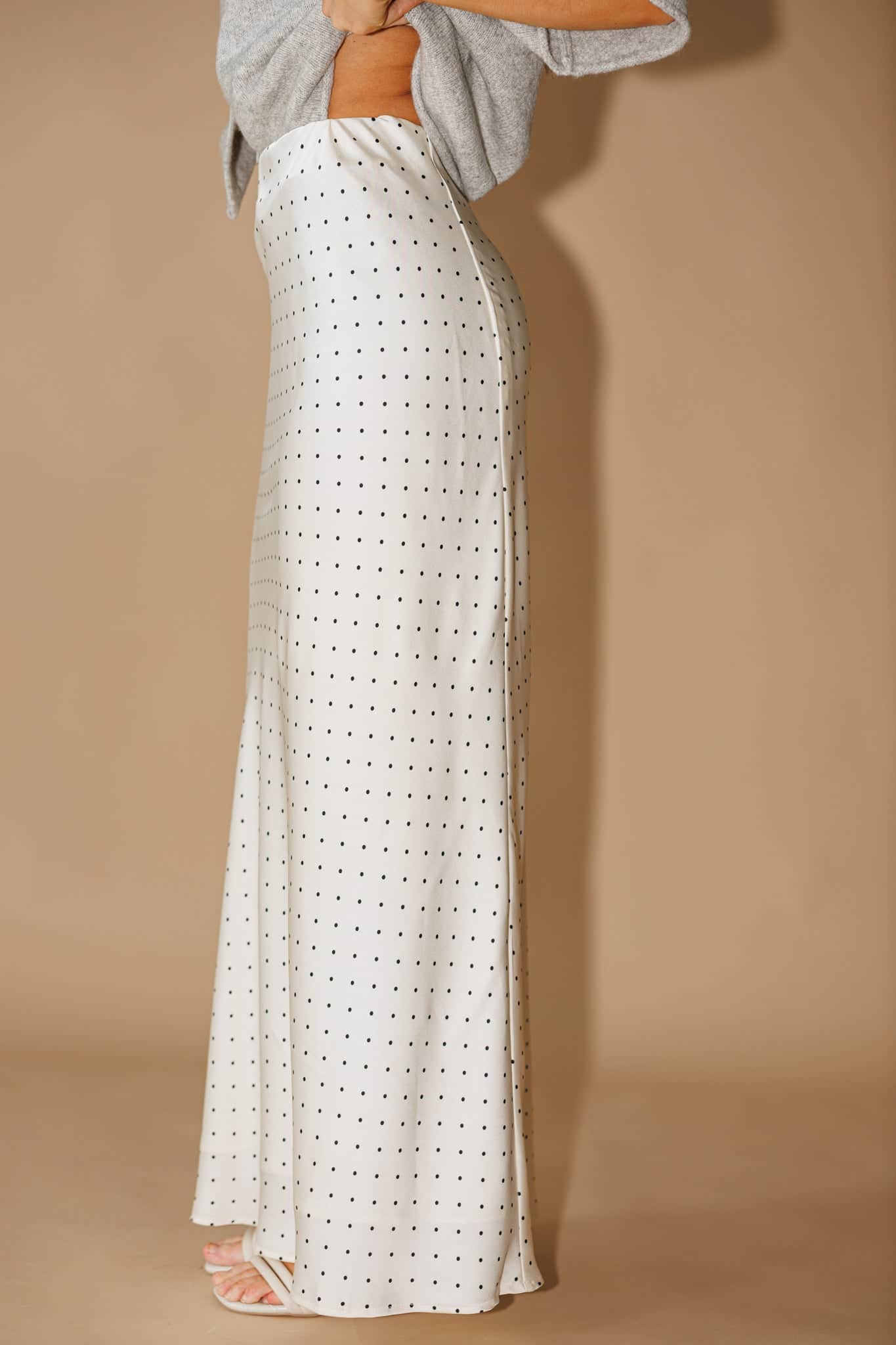 Polka Dot Satin Skirt