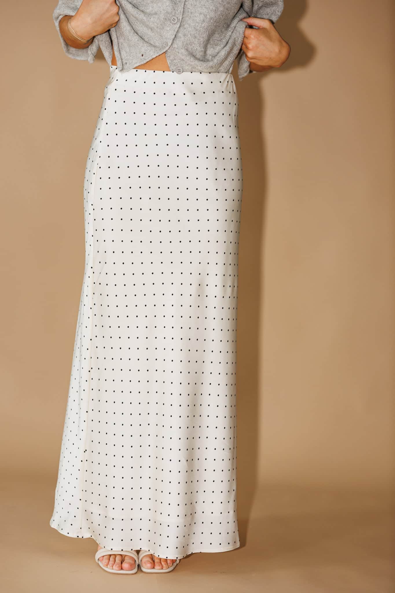 Polka Dot Satin Skirt