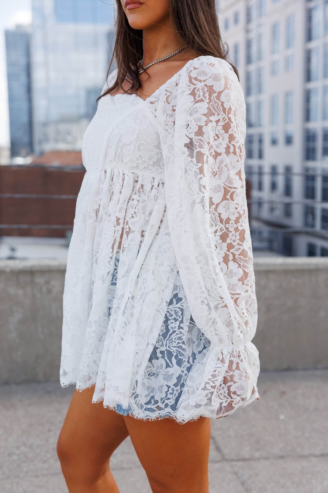 Promesa Women's Daydreamer Lace Top, Cream Size S