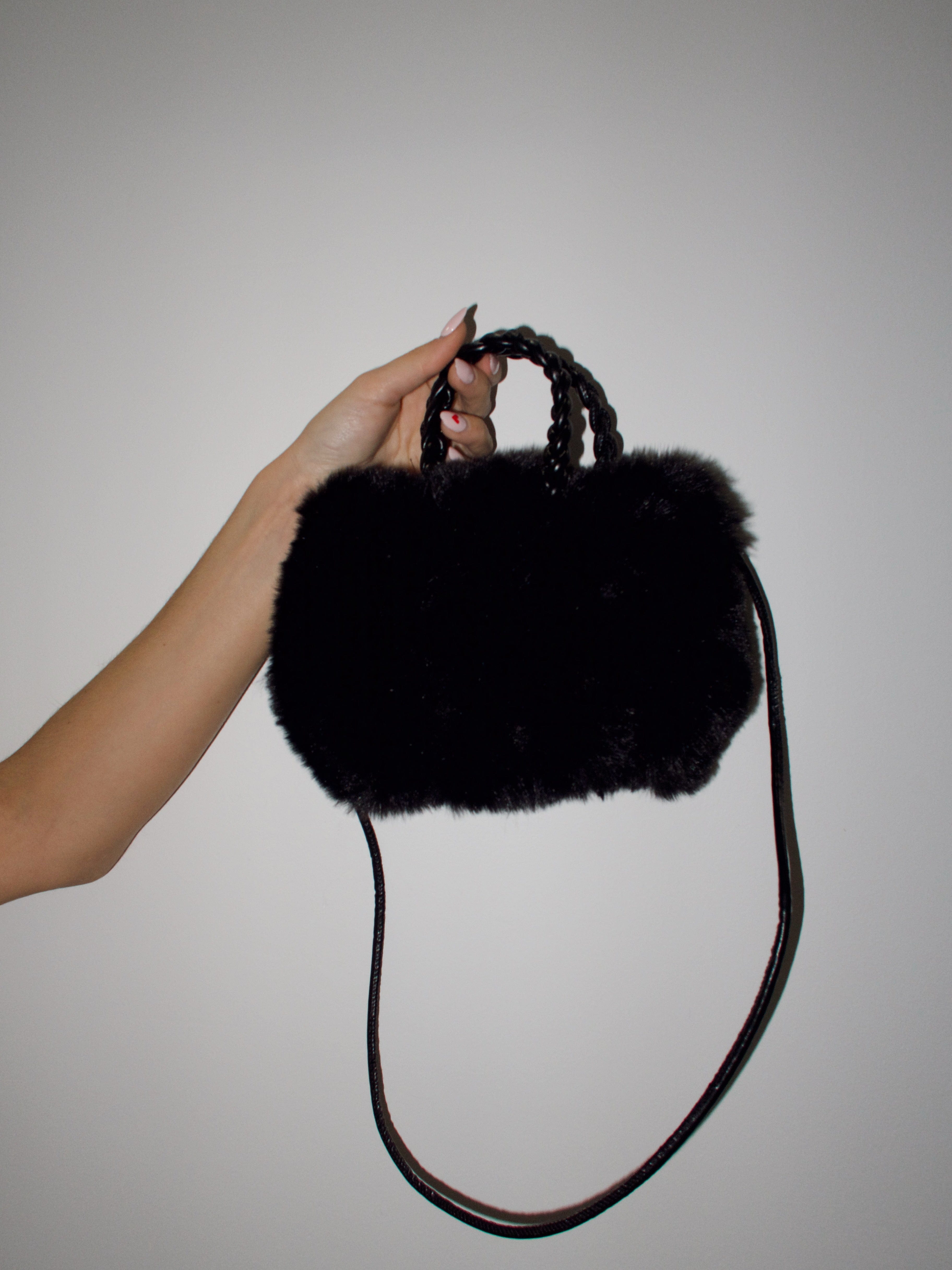 Fur Crossbody Bag Khaki by Lane 201