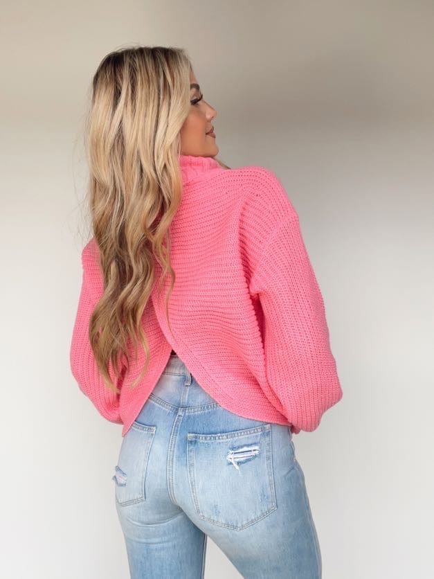 G0498-LA pink turtleneck sweater Promesa