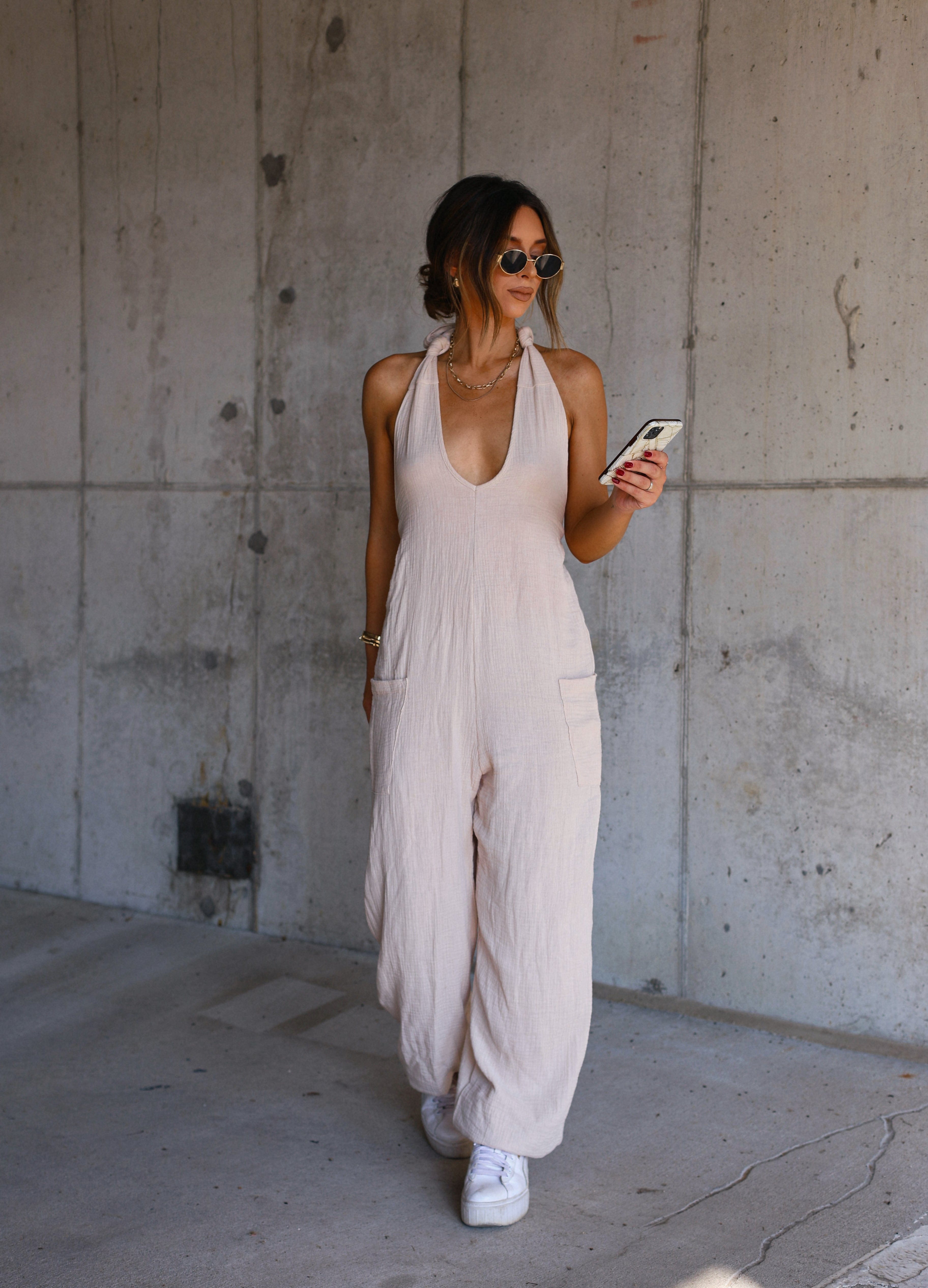 Gauze Halter Jumpsuit Bucketlist