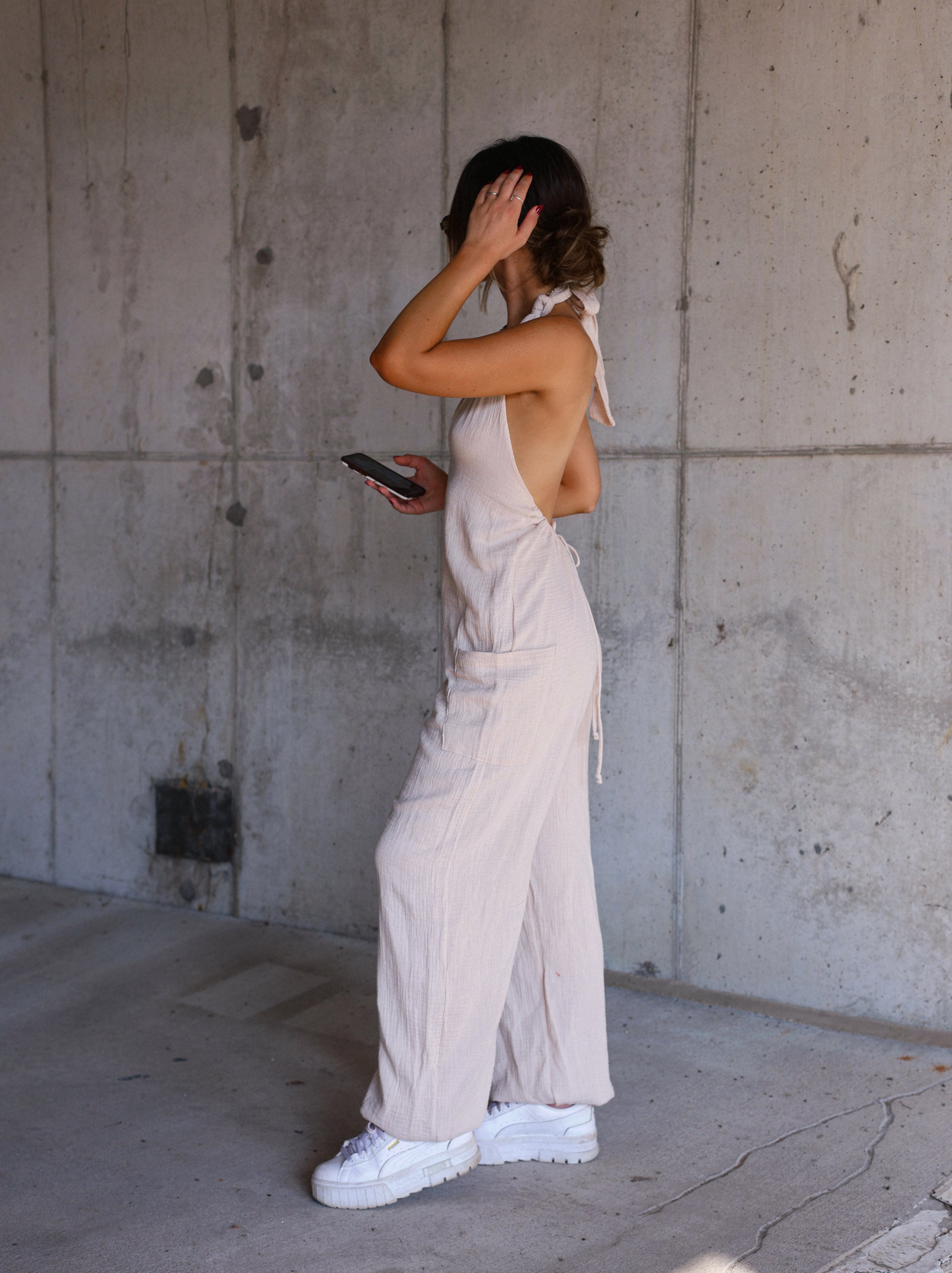 Gauze Halter Jumpsuit Bucketlist