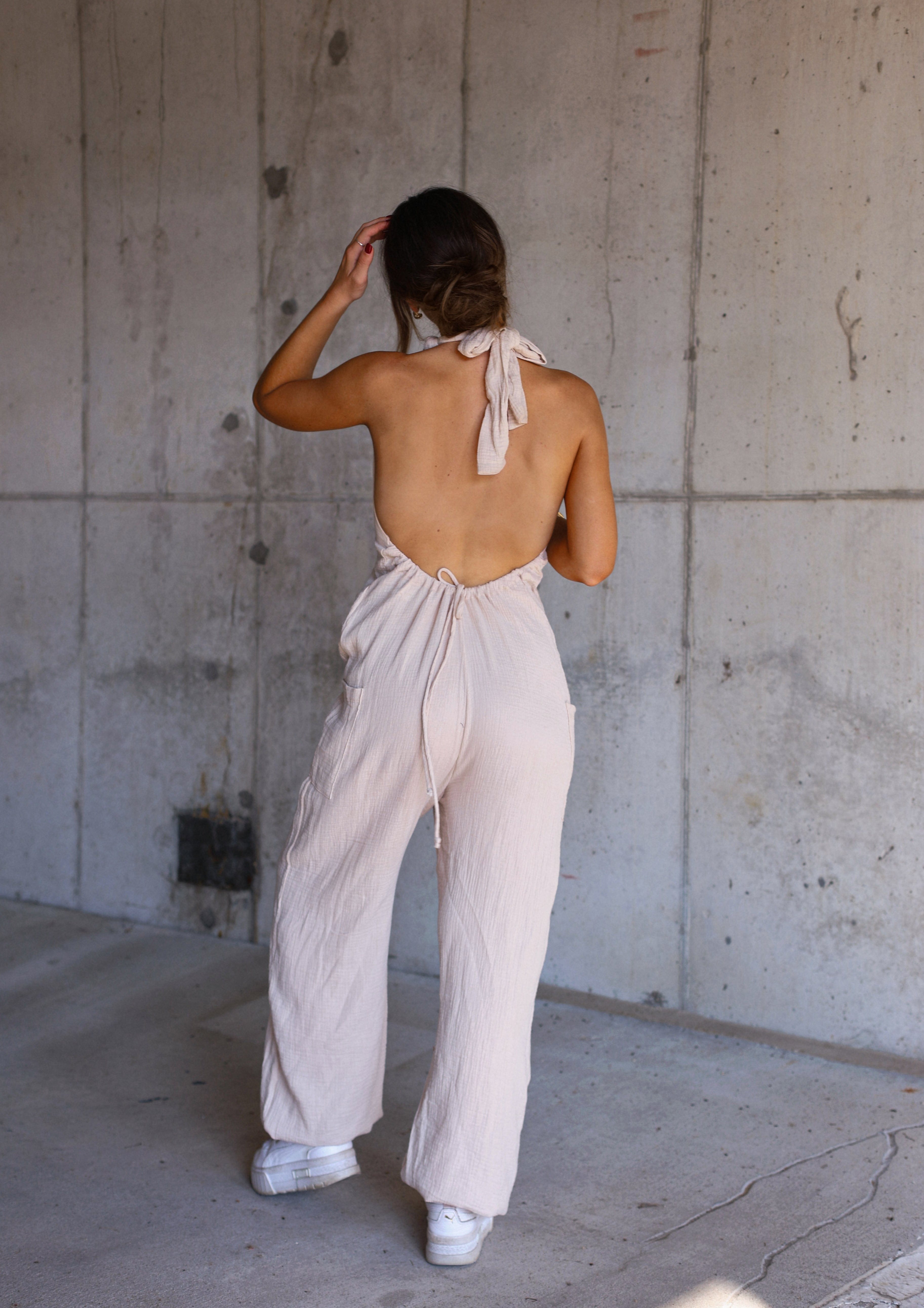 Gauze Halter Jumpsuit Bucketlist