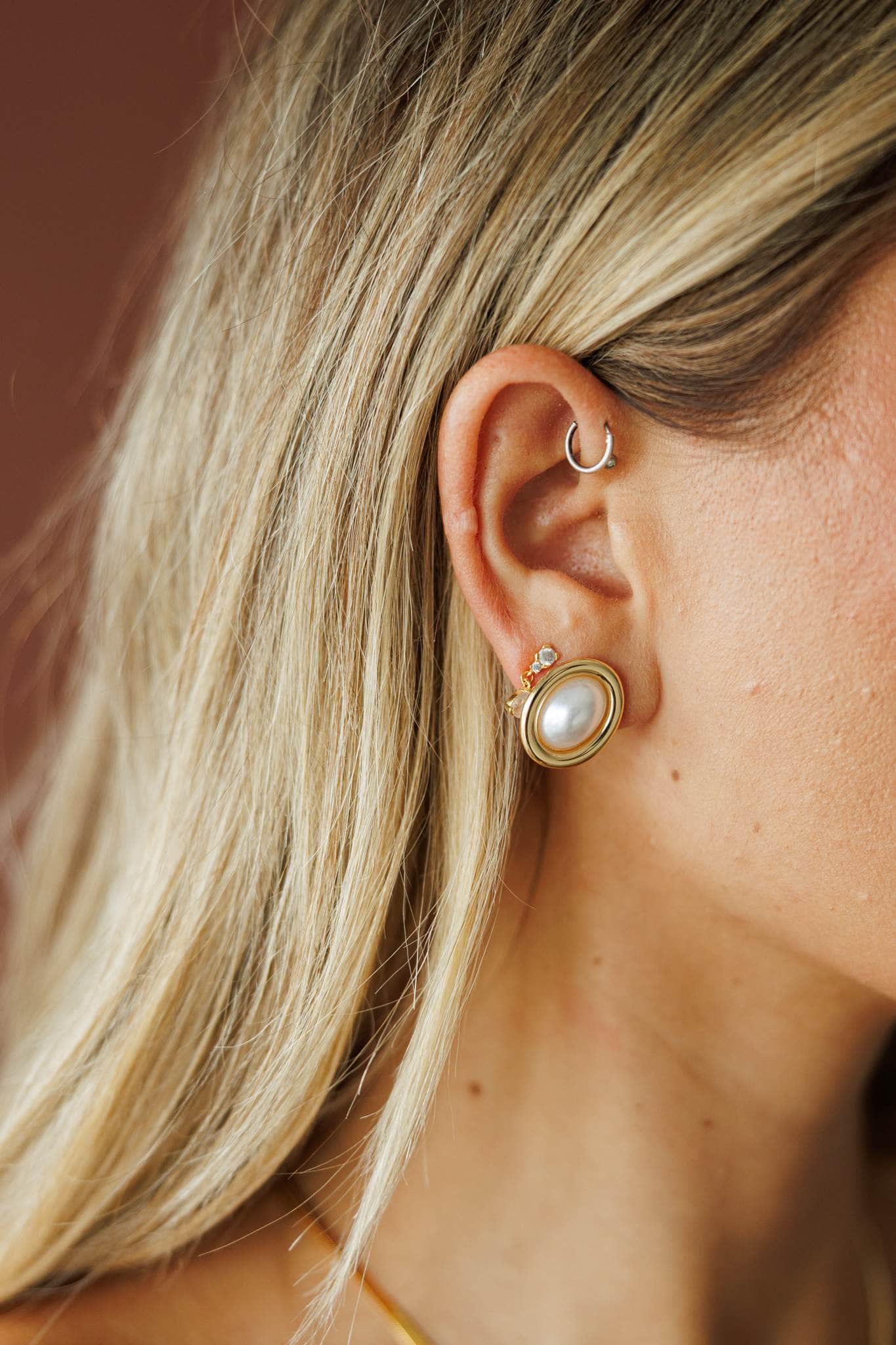 Gold Plated Pearl Earrings