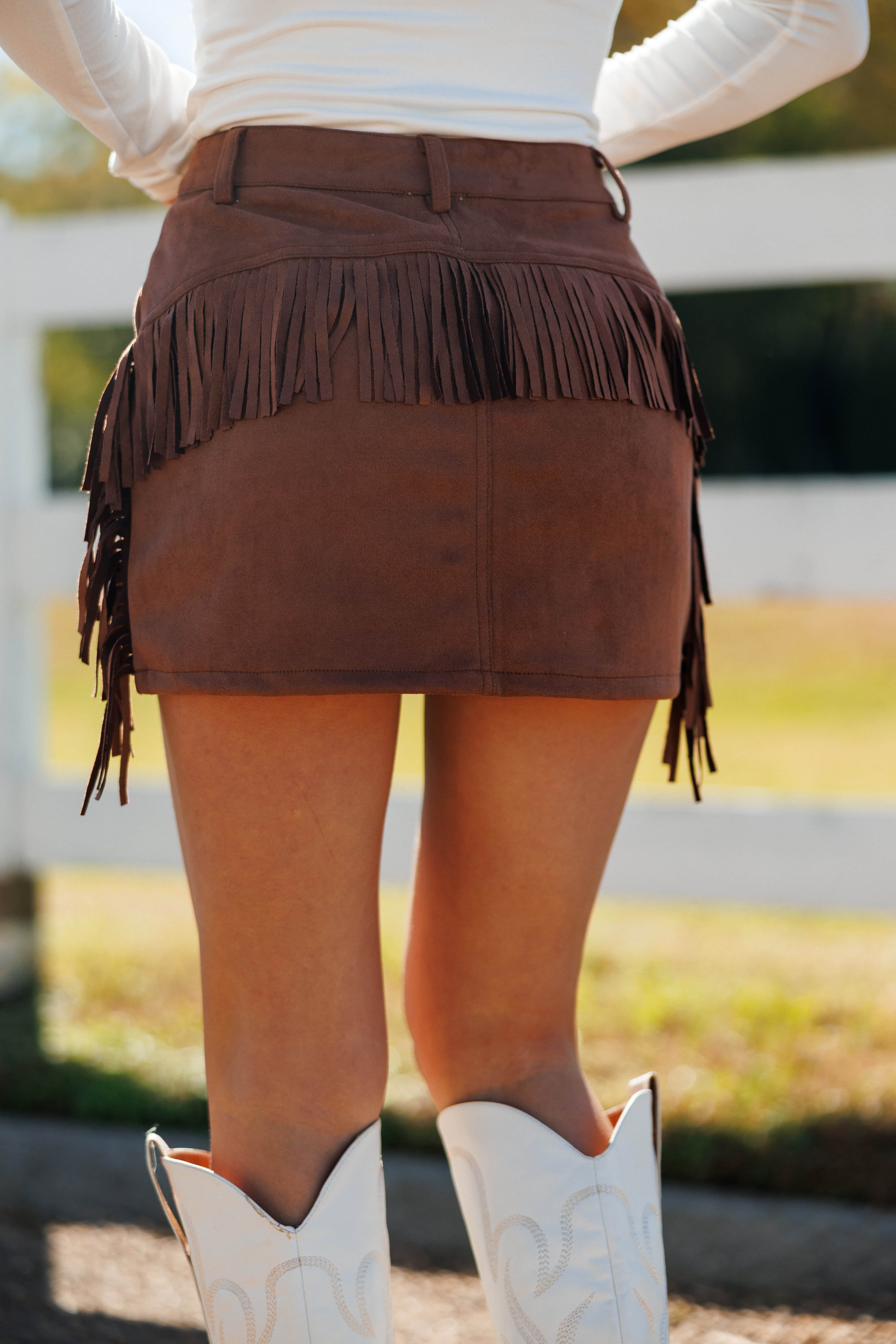 Golden Rodeo Suede Skirt