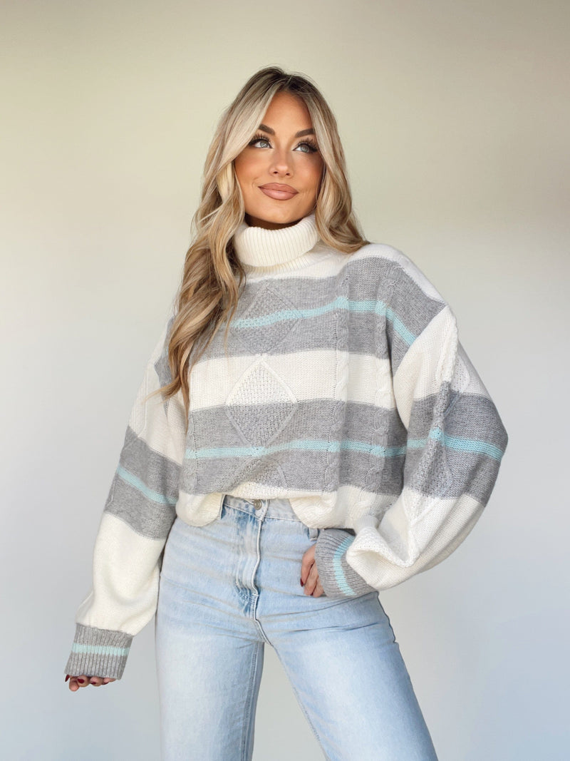 GTC0592-LA cream striped sweater Promesa