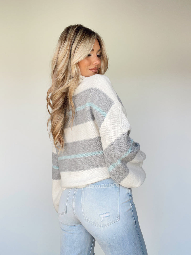 GTC0592-LA cream striped sweater Promesa