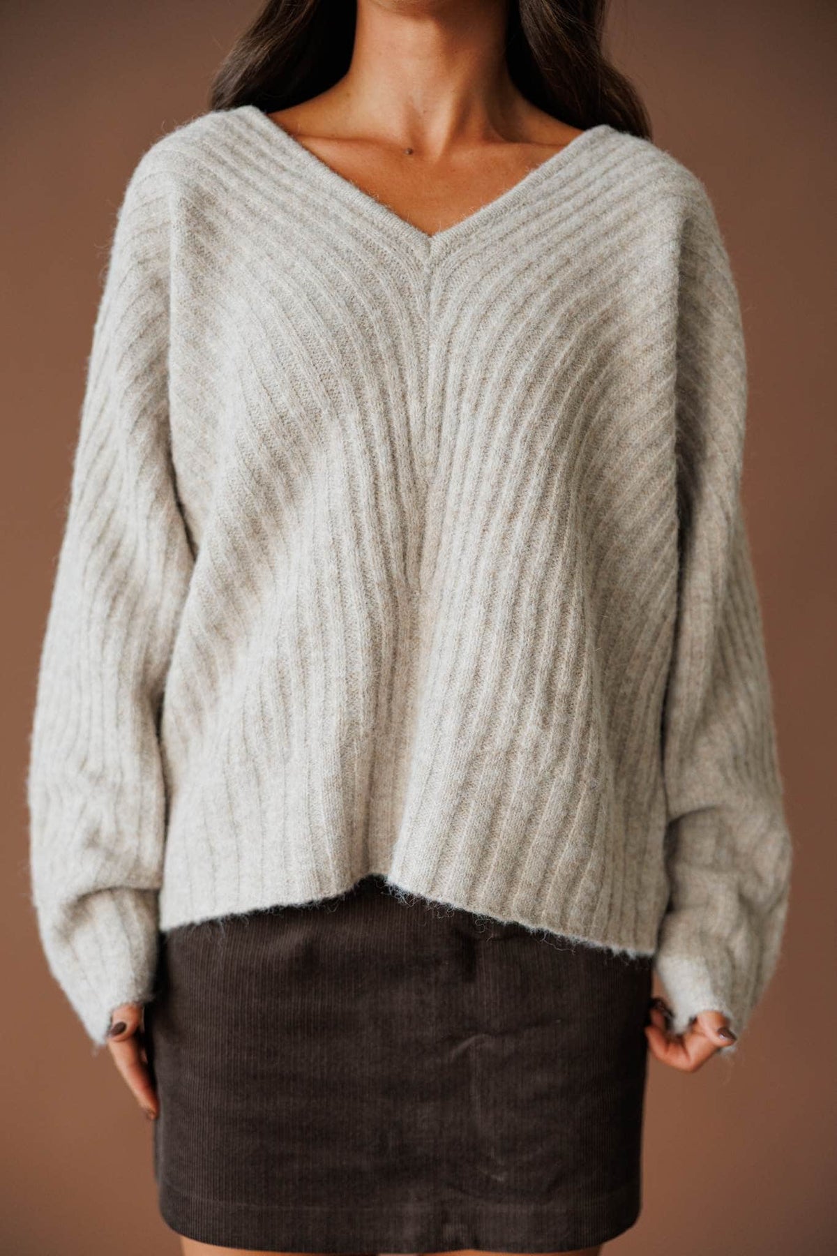 Ribbed knit sweater