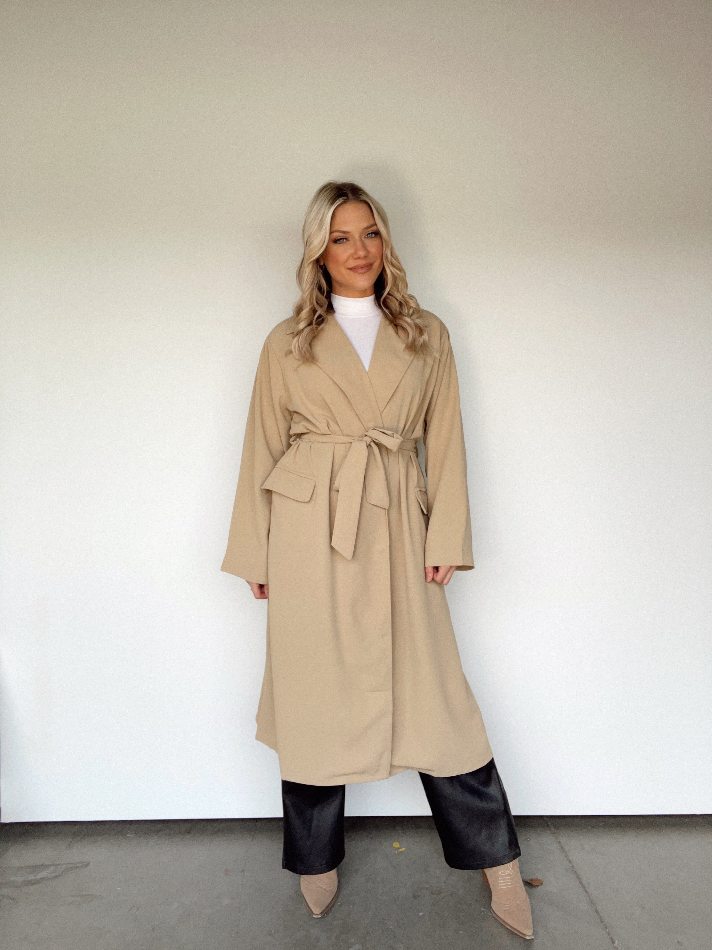 HF23E802 beige trench coat HYFVE