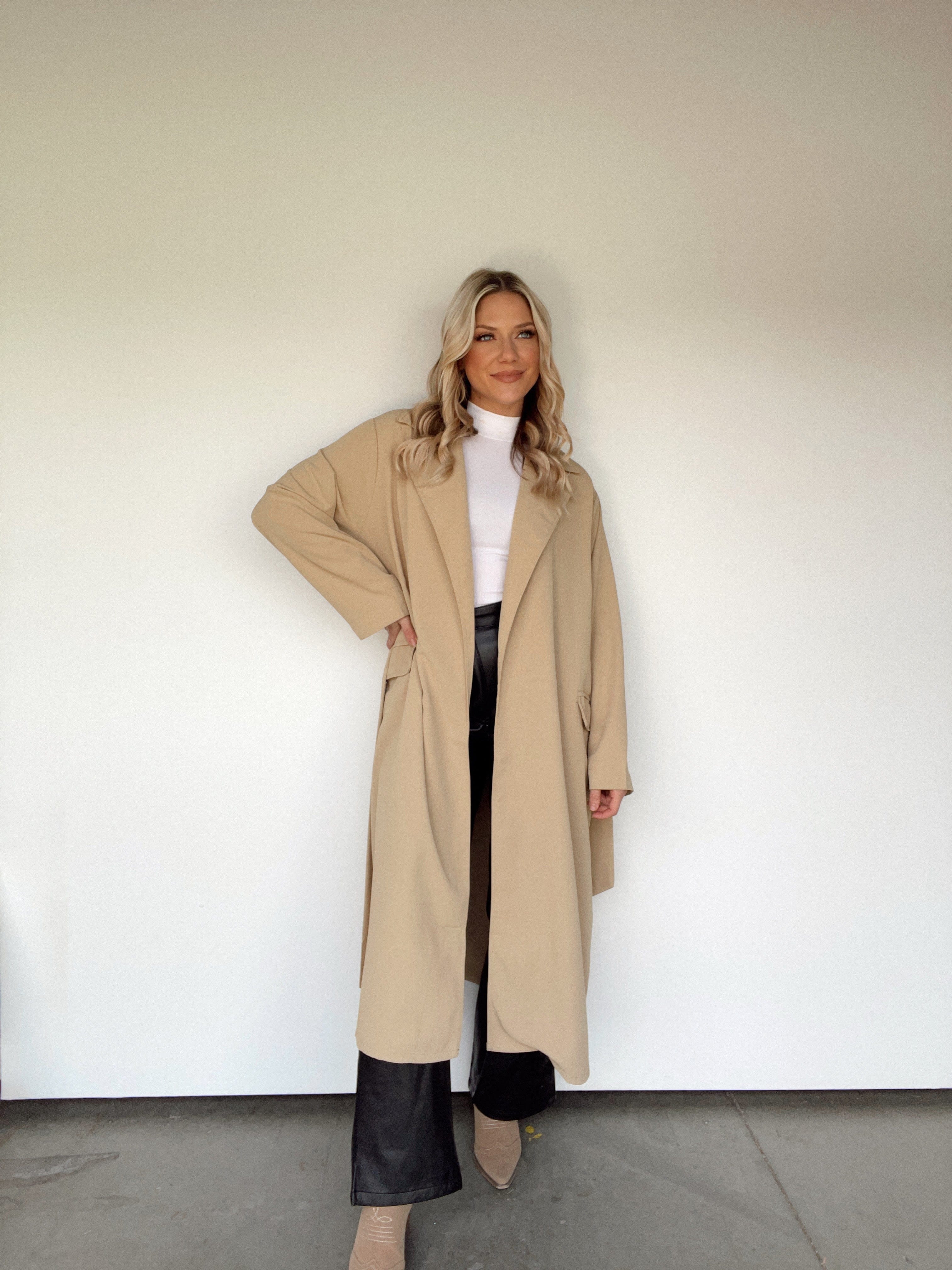 HF23E802 beige trench coat HYFVE