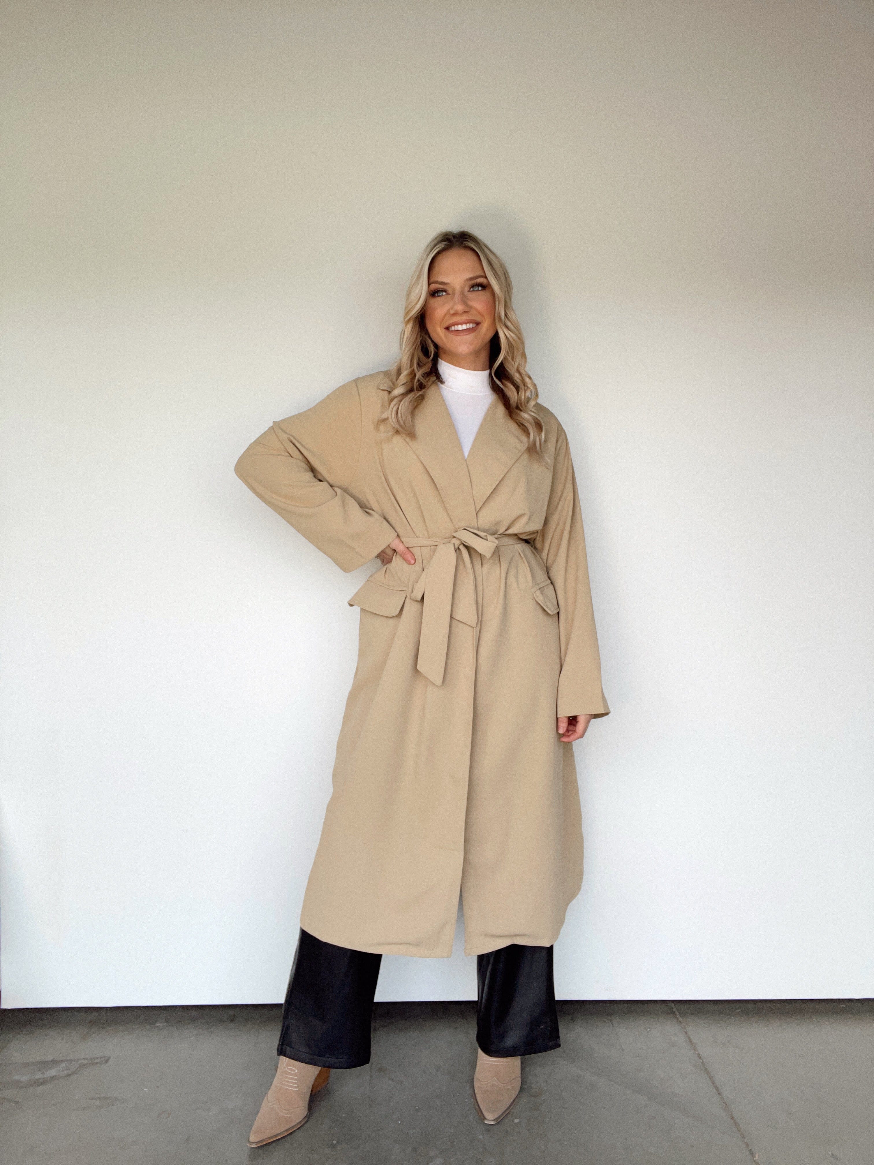 HF23E802 beige trench coat HYFVE