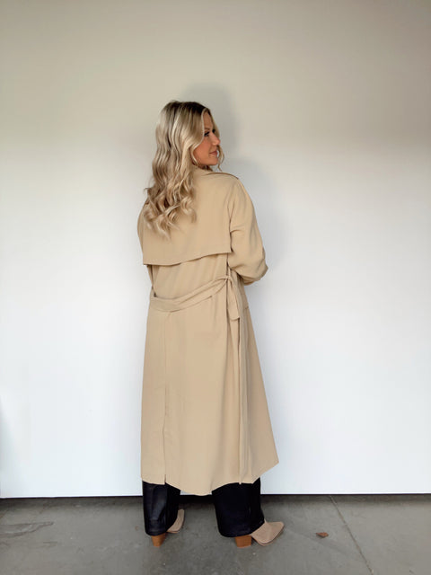 Trench beige fluide hot sale