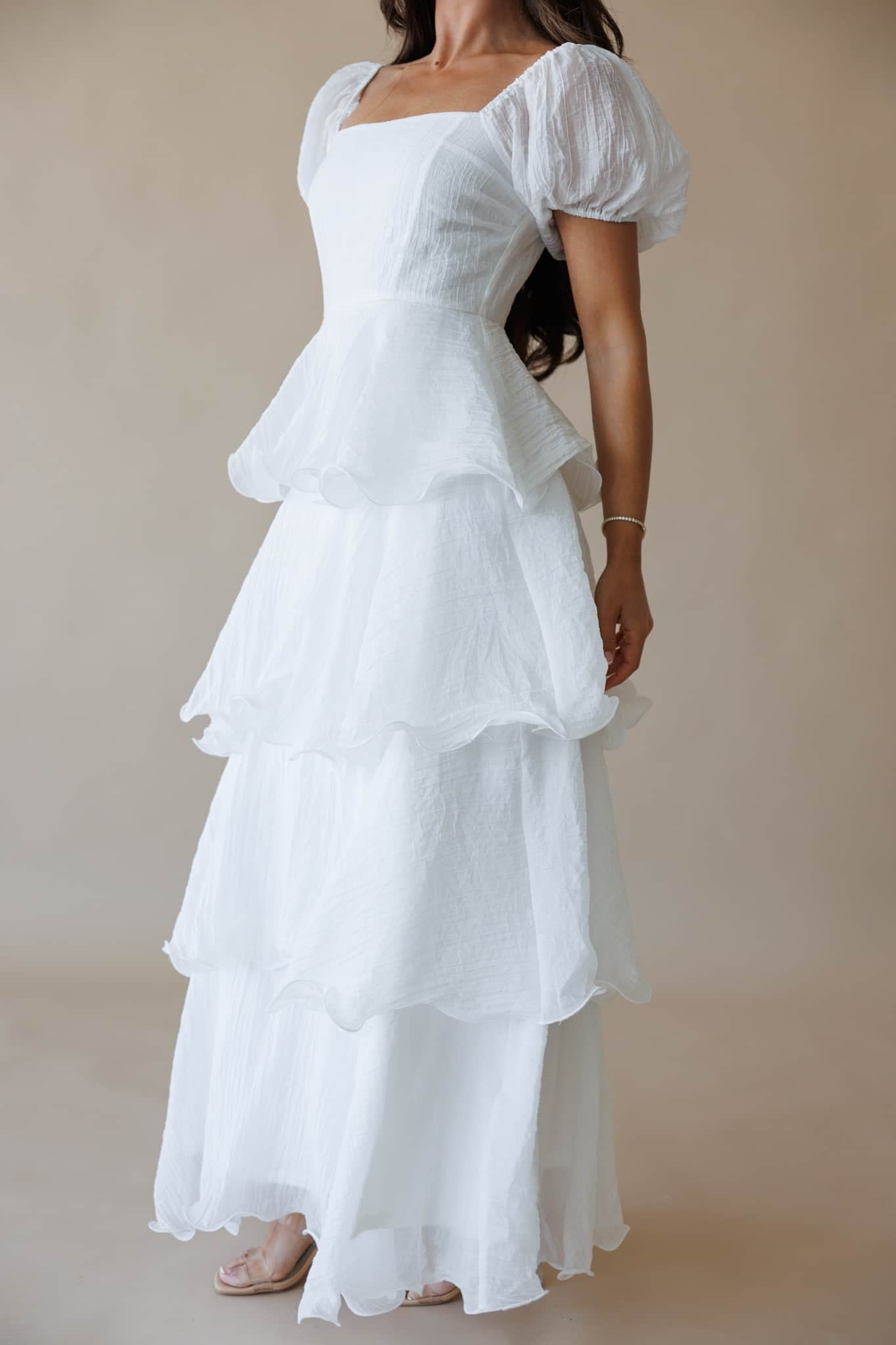 Trendy, Chic Women's Clothing Boutique Klesis Women's Off White Tiered Dress, Size S Lane 201 Trendy, Chic Women's Clothing Boutique Klesis Women's Off White Tiered Dress, Size S Lane 201