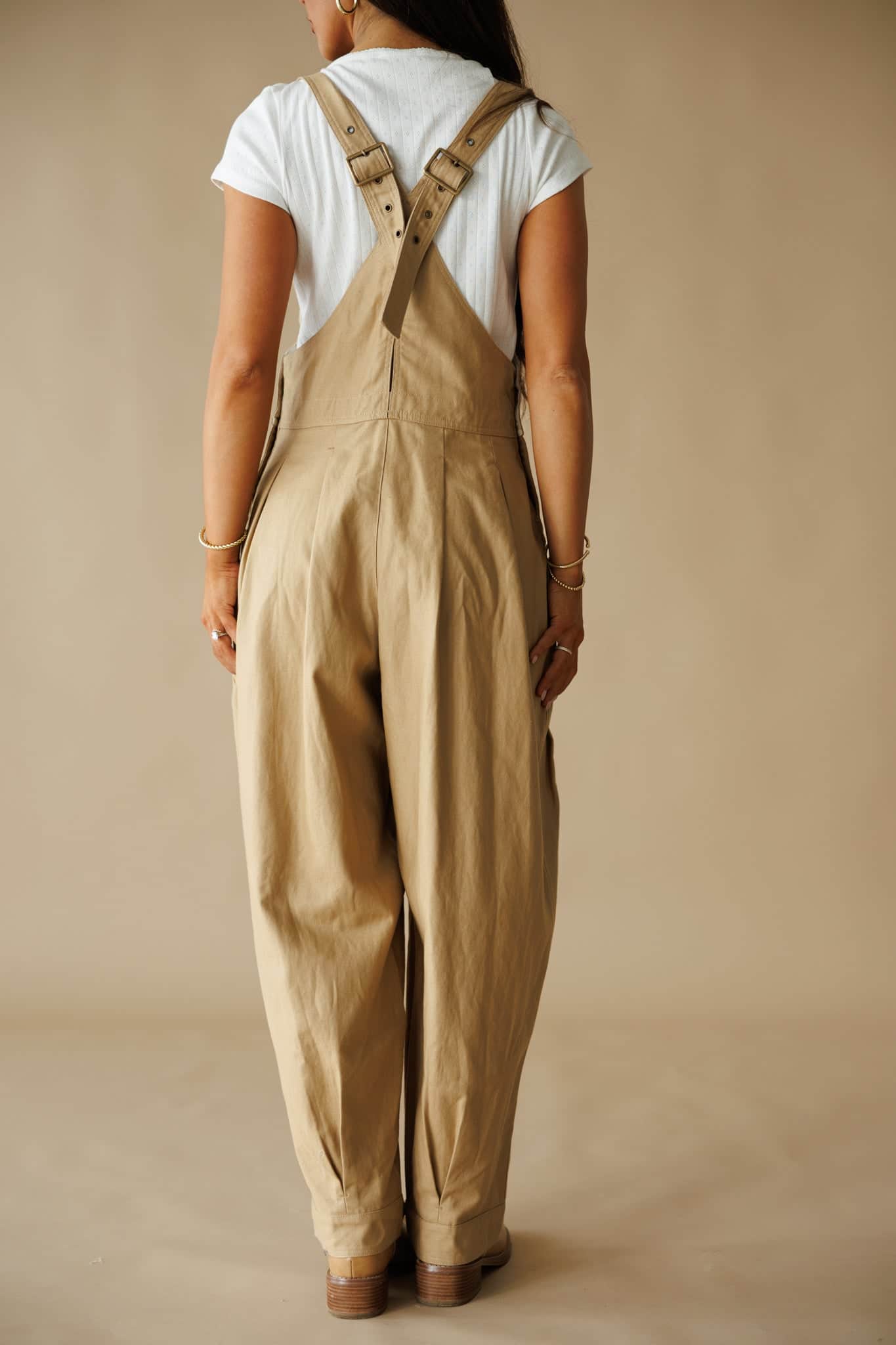 [Pre-Order!] Tan Pleated Barrel Overalls