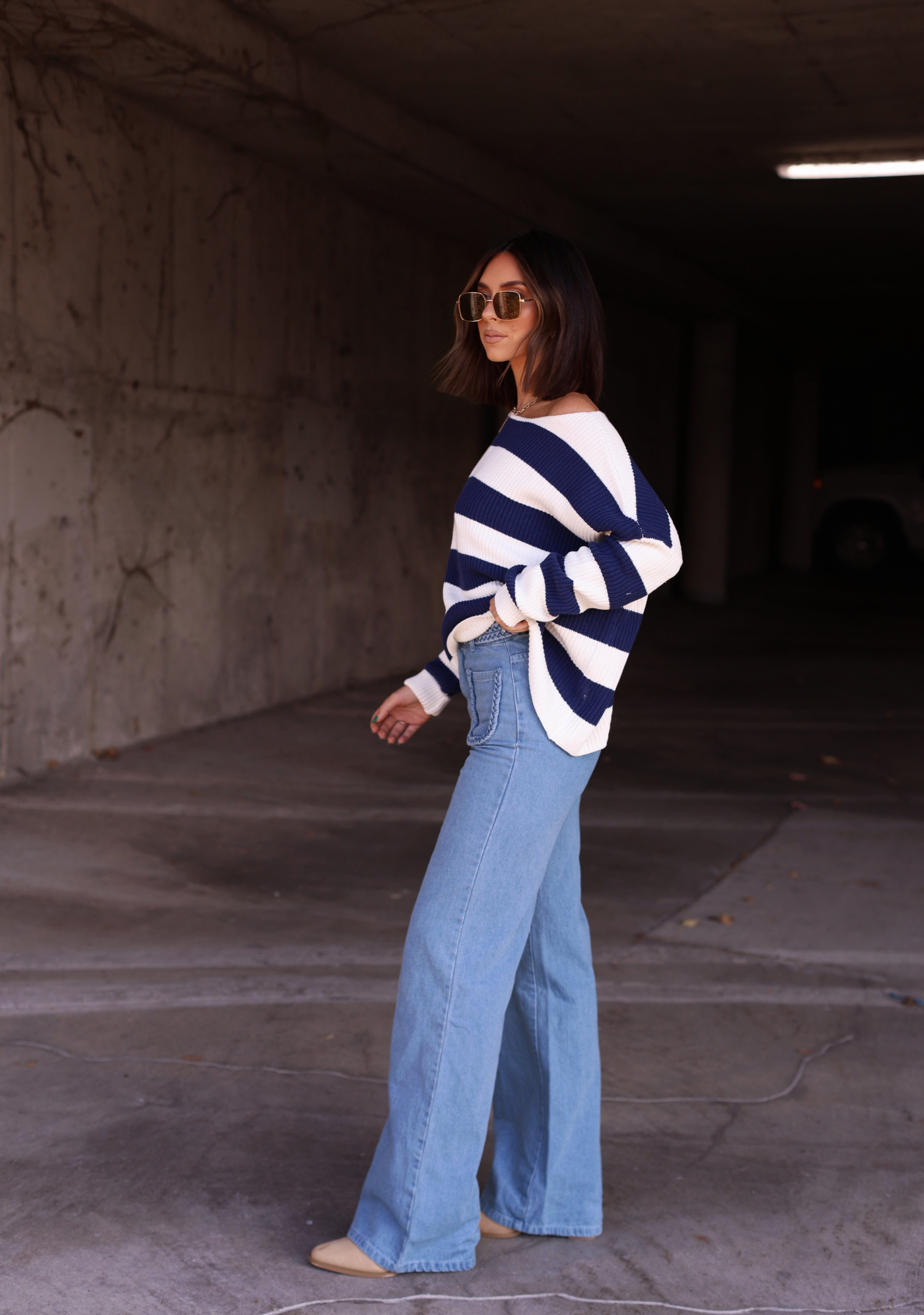 Braided Front Denim Pants