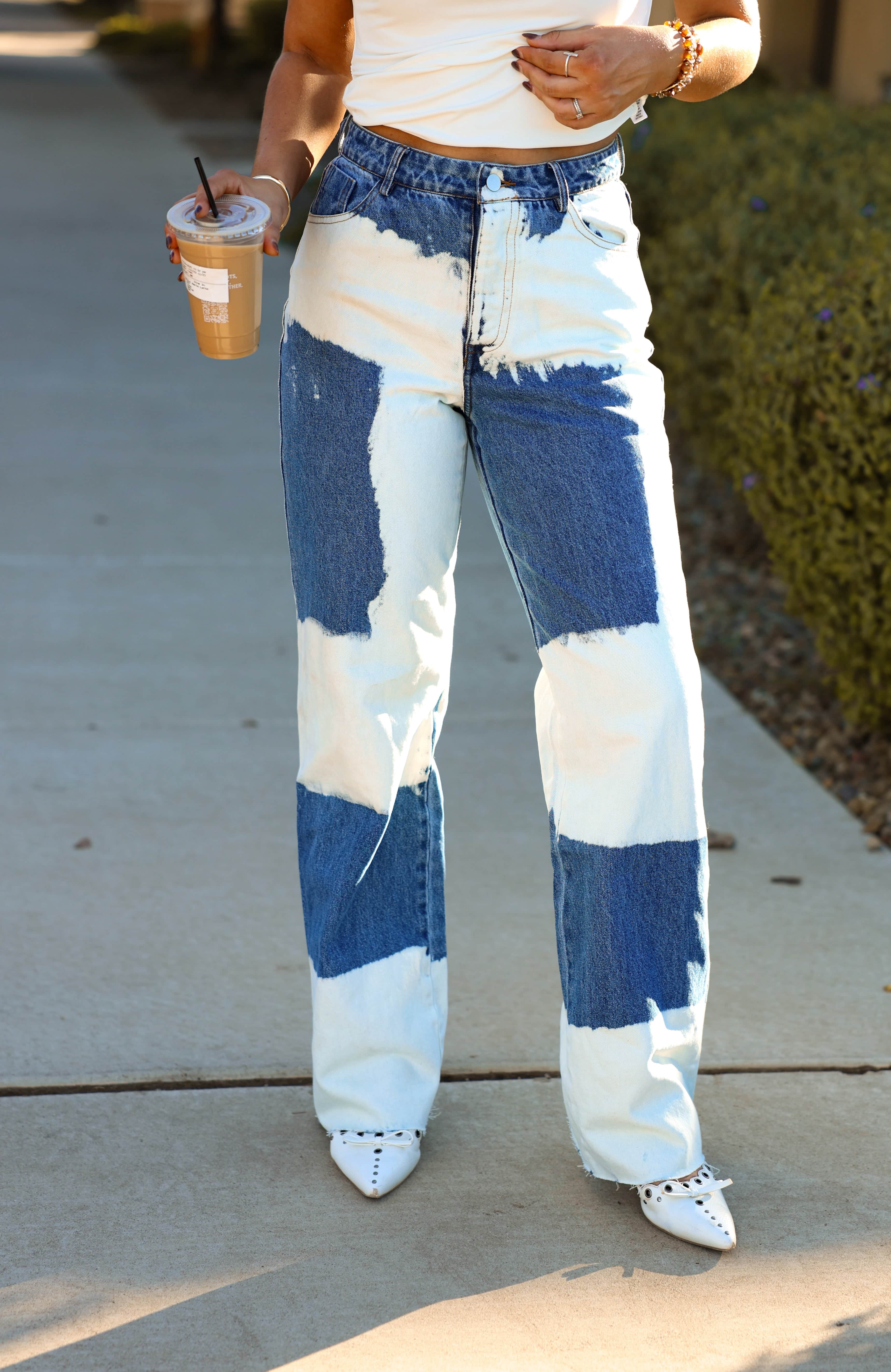 High Waisted Tie Dye Denim