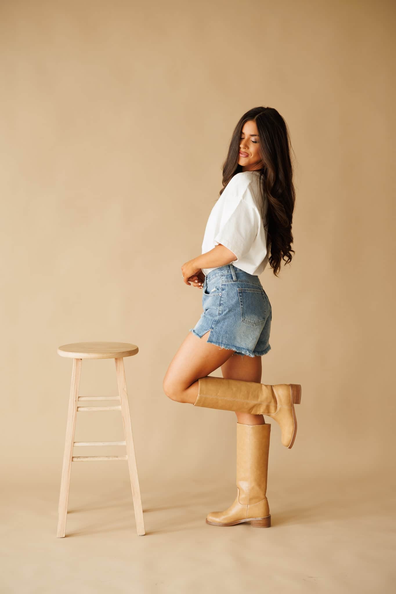 Medium Wash Denim Shorts | Distressed Button Fly Shorts | Lane 201