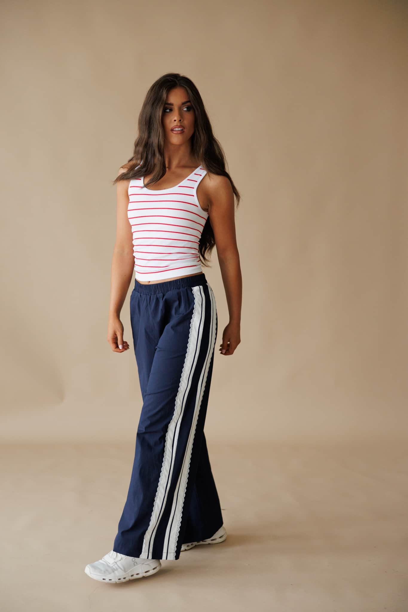 Lace Side Stripe Track Pants