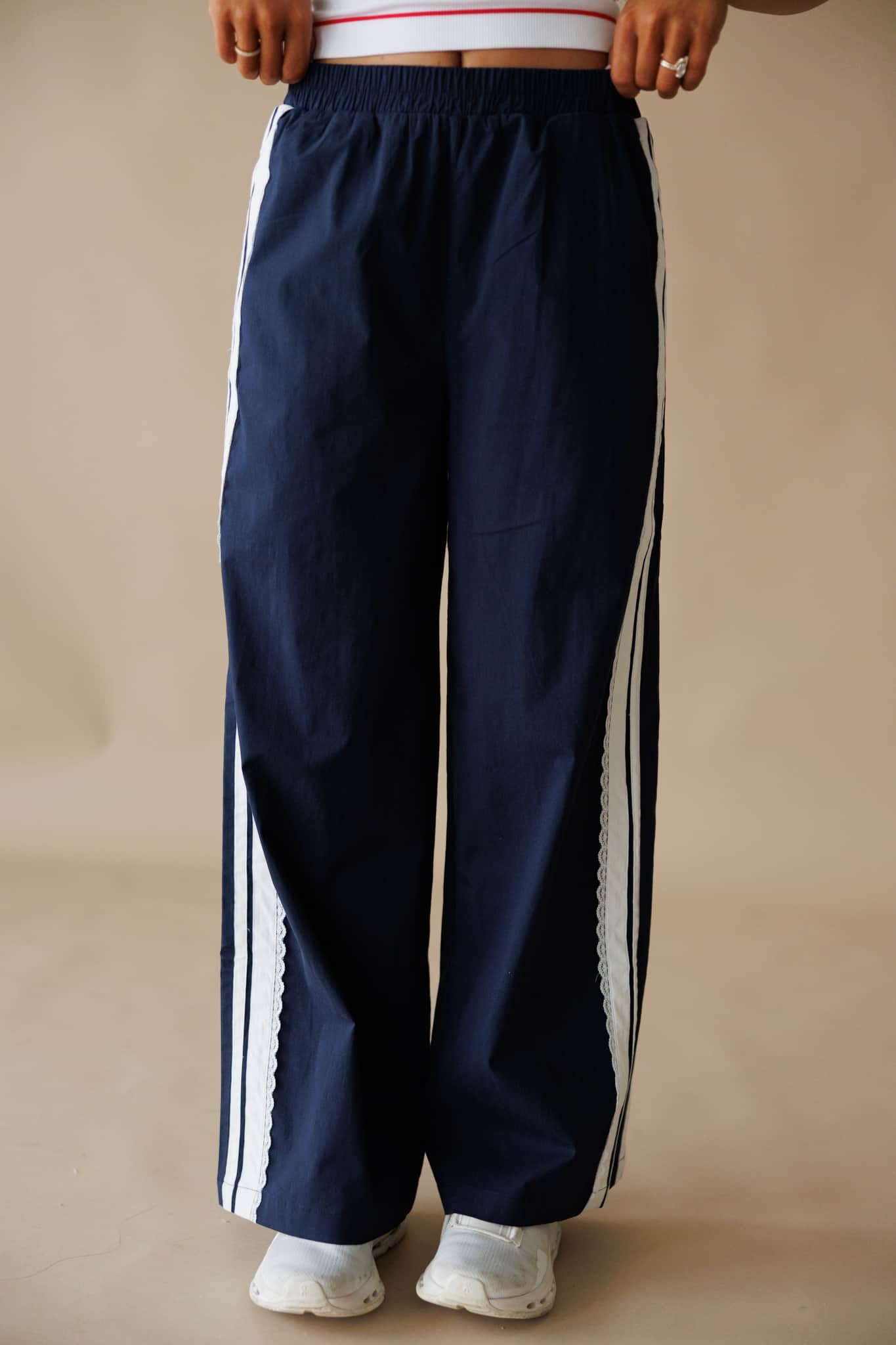 Lace Side Stripe Track Pants
