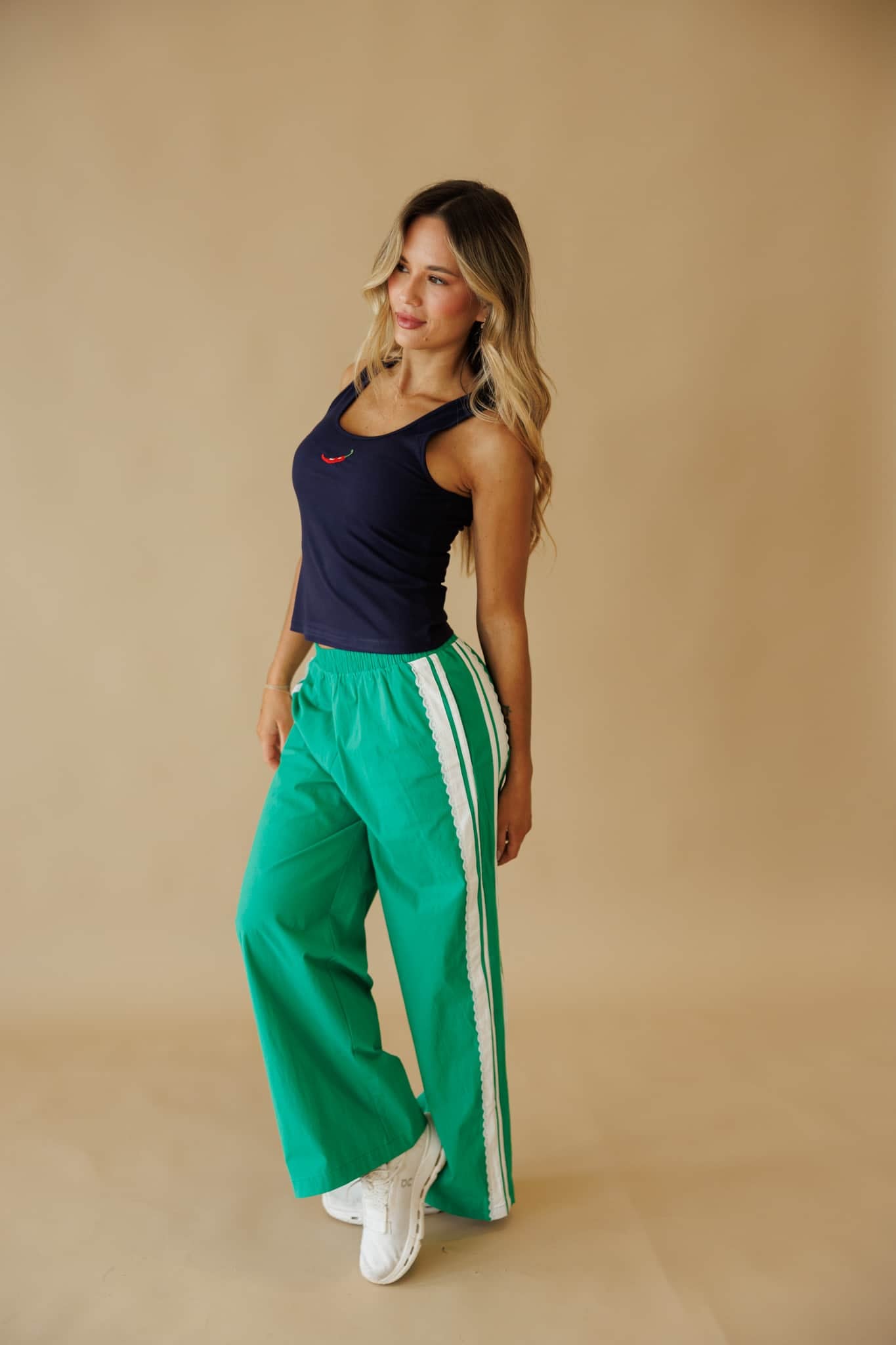 Lace Side Stripe Track Pants